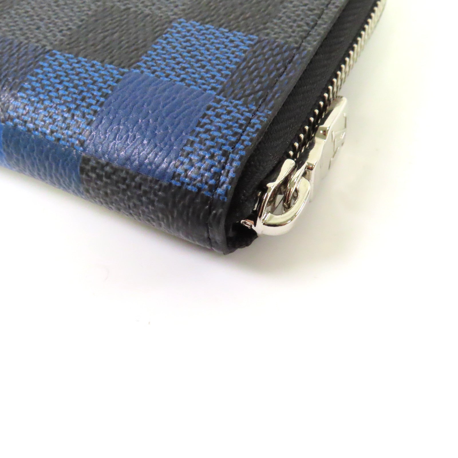 LOUIS VUITTON Damier Graphite Pixel Zipper Long Wallet銀扣長錢包藍色/灰色