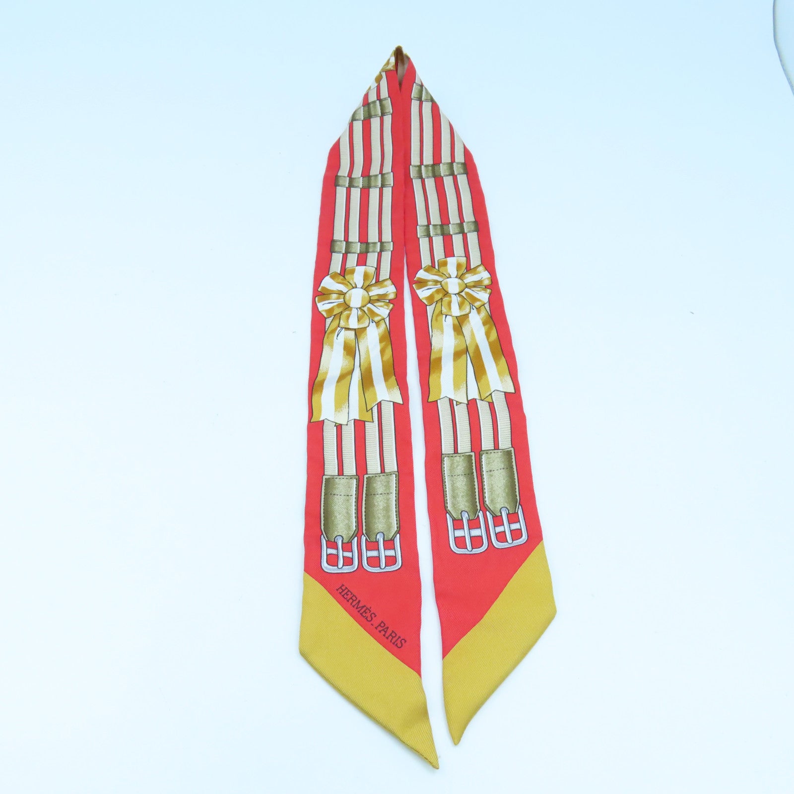 HERMES 【激減優惠】絲質Twilly Scarf絲巾紅色