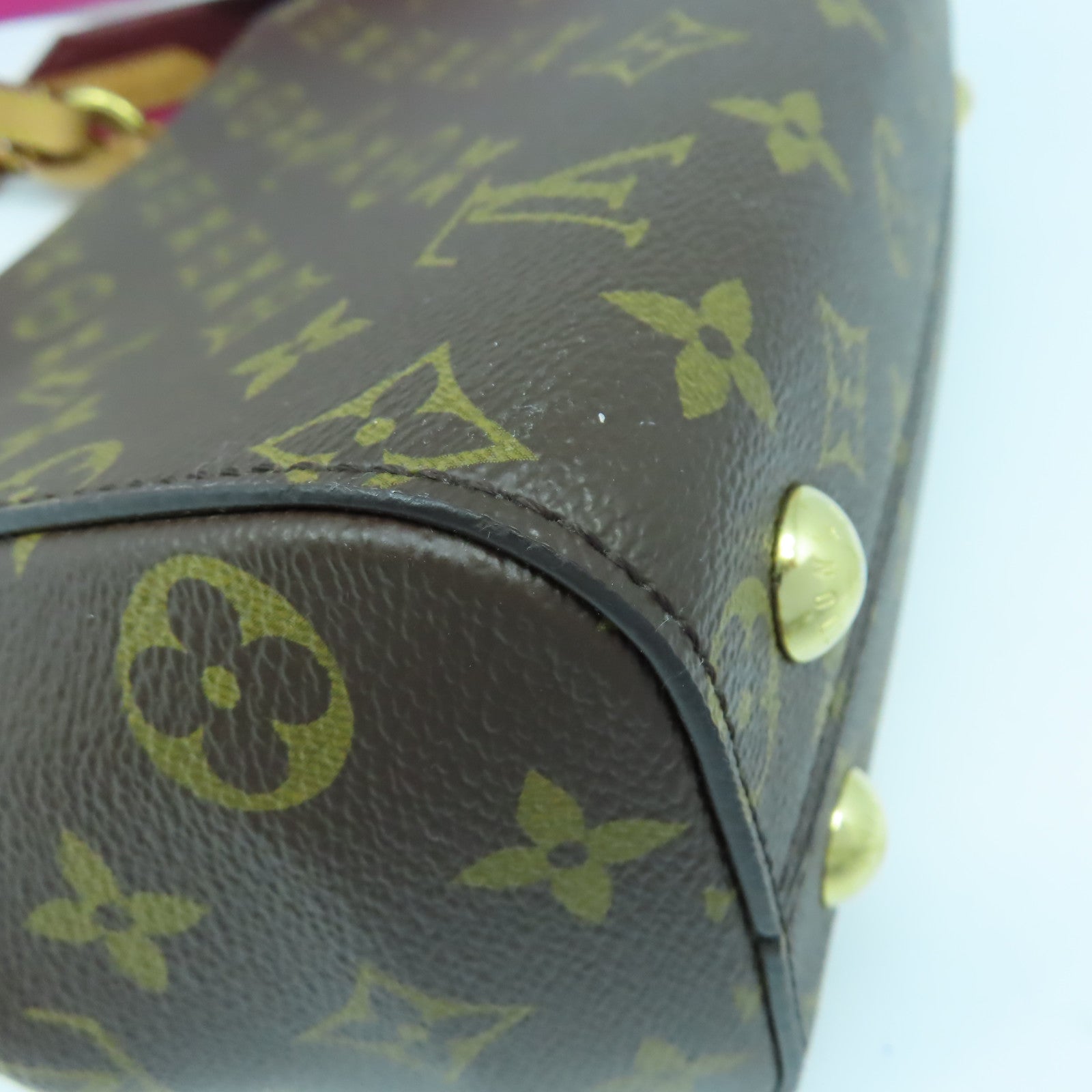 LOUIS VUITTON Monogram Cluny BB金扣手挽肩背兩用袋啡色/粉紅色