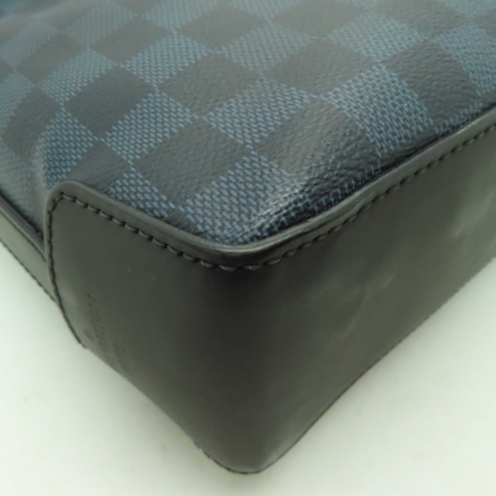 LOUIS VUITTON Damier Cobalt Greenwich銀扣手挽肩背兩用袋深藍色