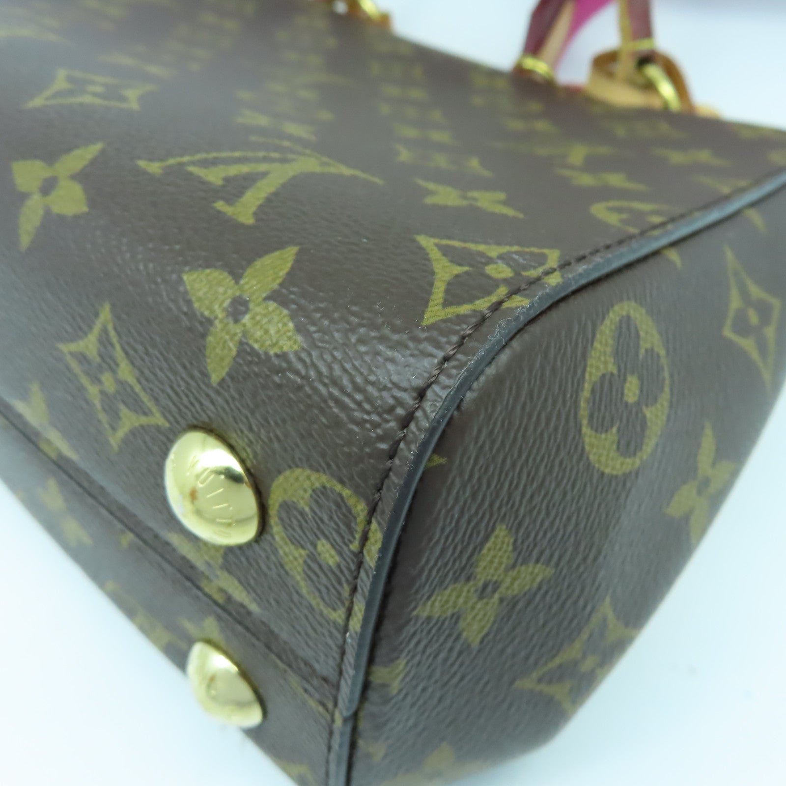 LOUIS VUITTON Monogram Cluny BB金扣手挽肩背兩用袋啡色/粉紅色