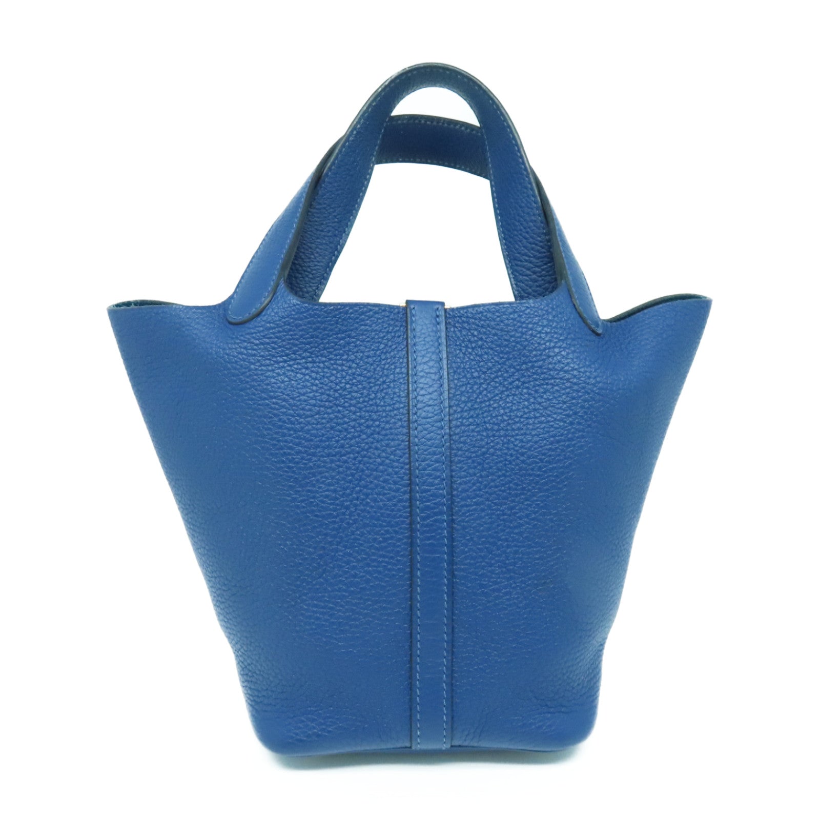 HERMES Clemence皮革Picotin PM金扣手挽袋Deep Blue蓝色