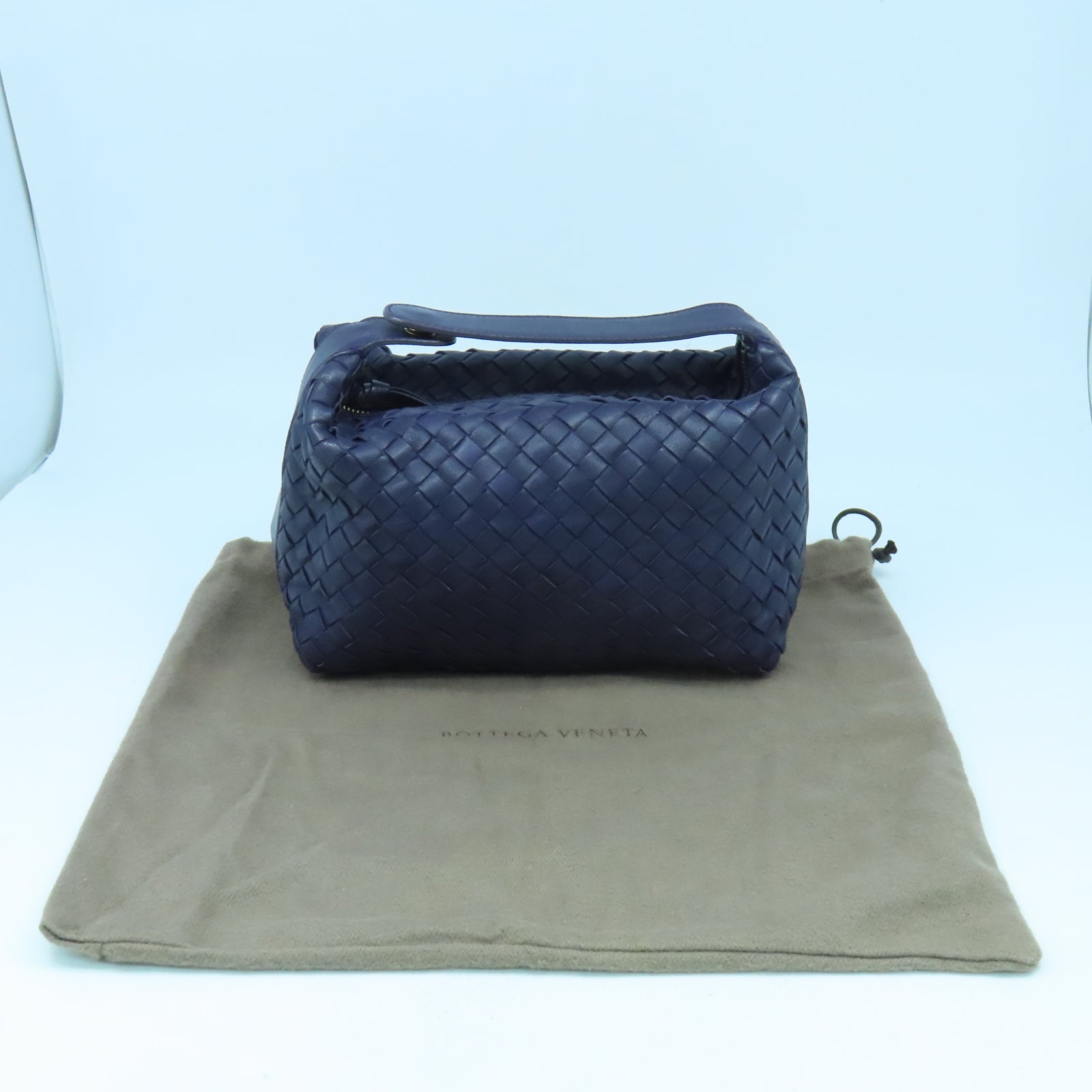 BOTTEGA VENETA 織紋皮革Hand Bag金扣手挽袋紫色