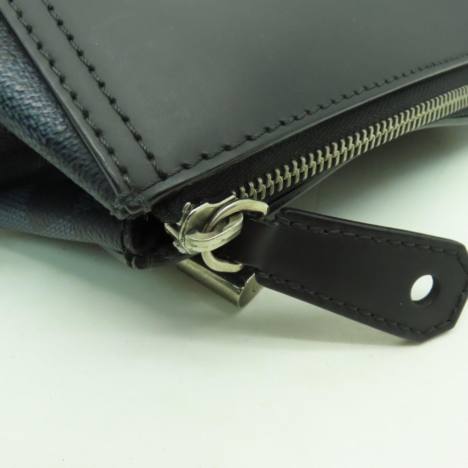 LOUIS VUITTON Damier Cobalt Greenwich銀扣手挽肩背兩用袋深藍色