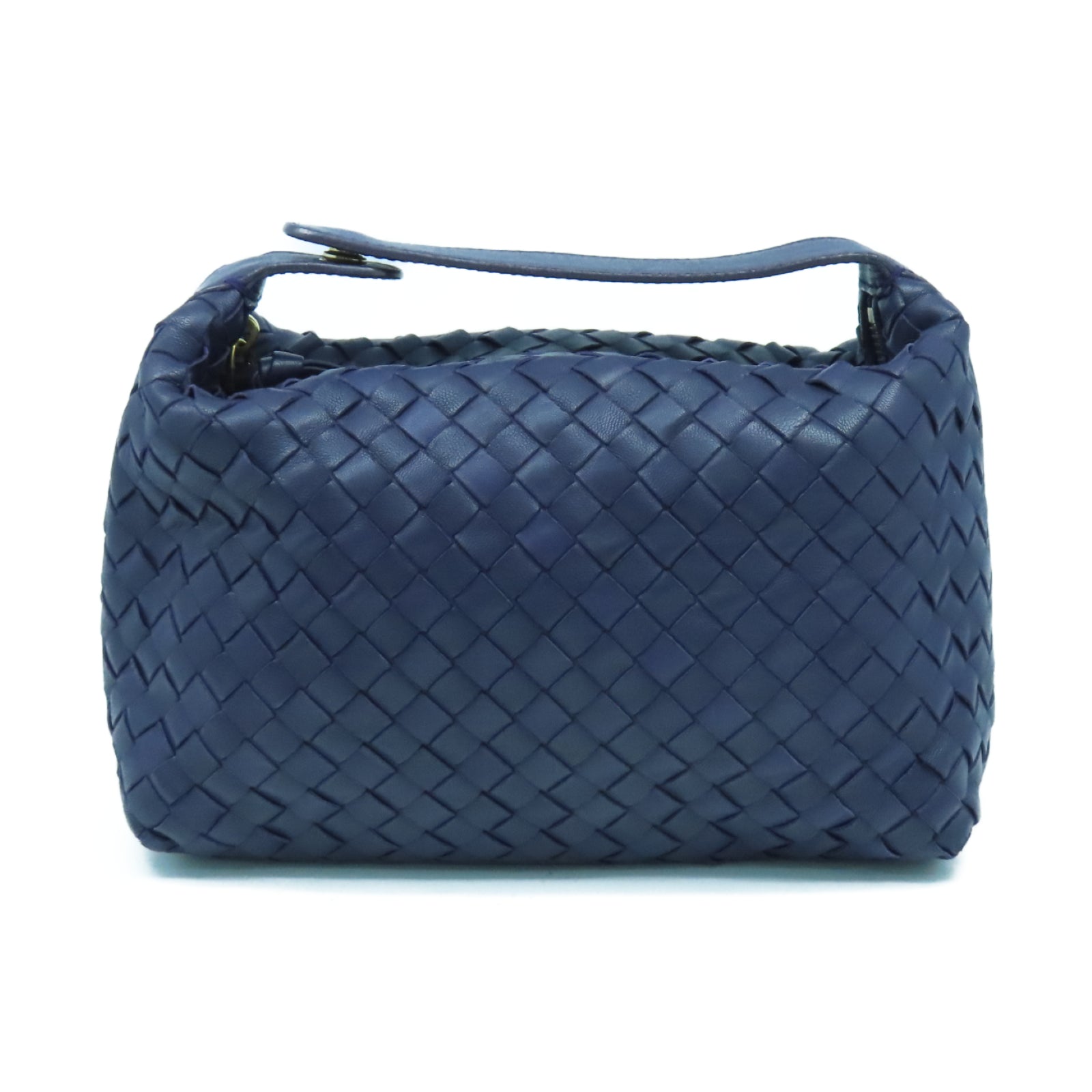 BOTTEGA VENETA 織紋皮革Hand Bag金扣手挽袋紫色