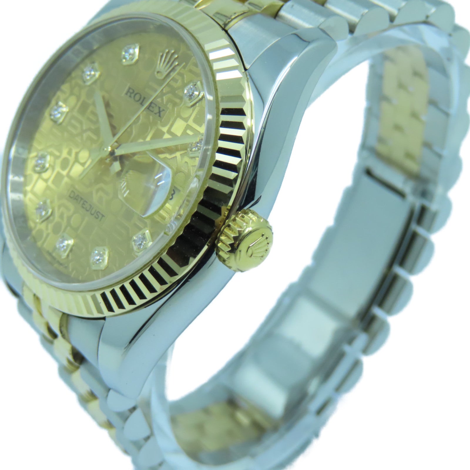 ROLEX 18K黃金Datejust 36mm不鏽鋼手錶自動機芯金色