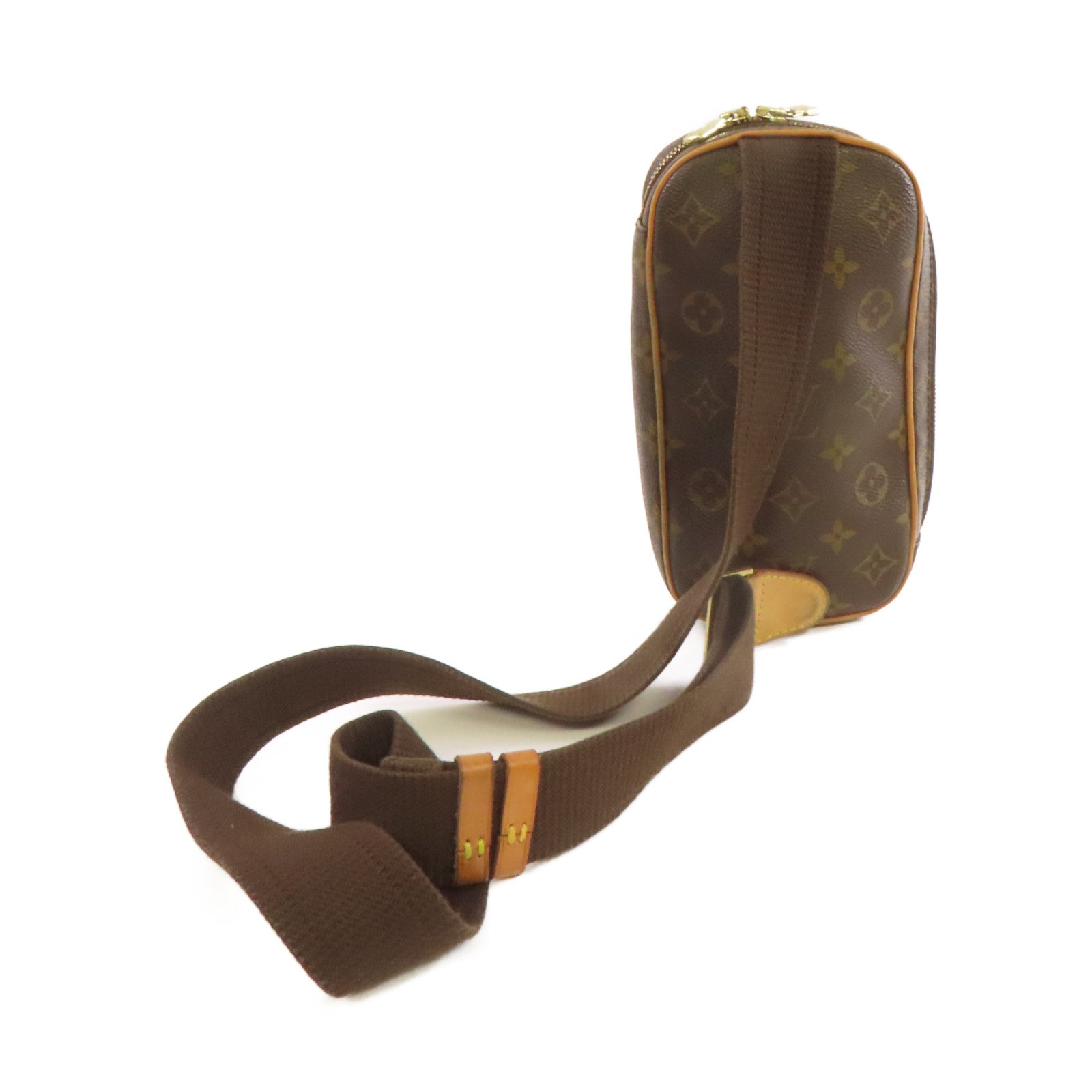 LOUIS VUITTON Monogram Pochette Gange Waist Body Bag金扣腰包啡色