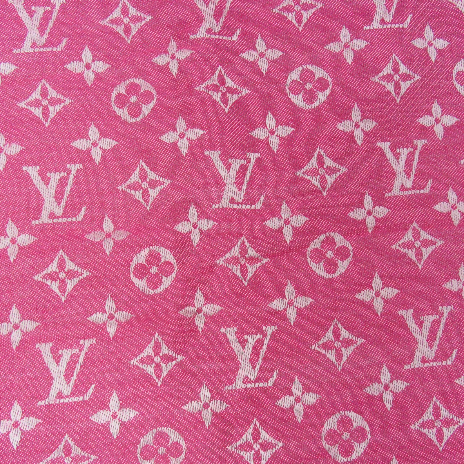 LOUIS VUITTON 絲質/羊毛Scarf絲巾粉紅色/白色