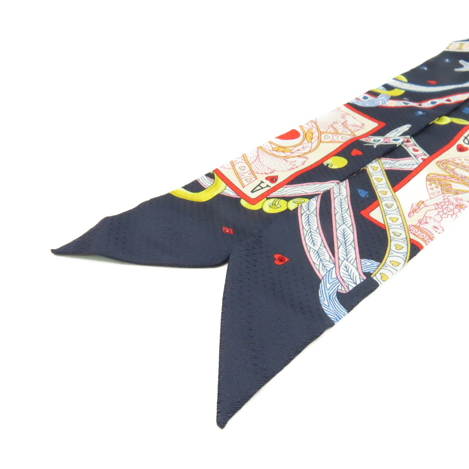 HERMES 【激減優惠】絲質Twilly Scarf絲巾深藍色/彩色