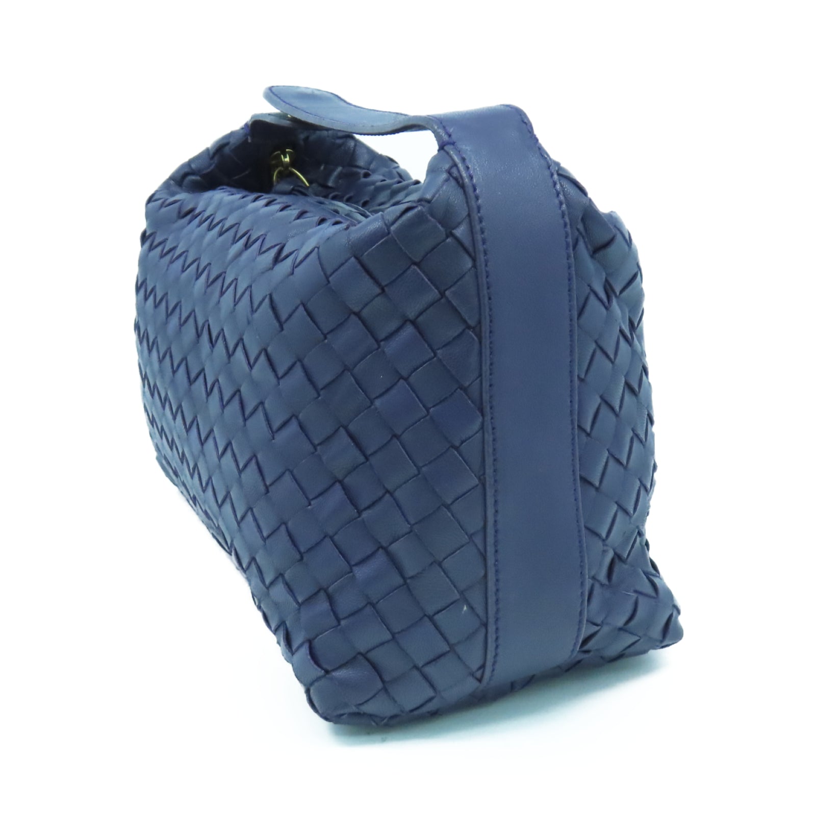 BOTTEGA VENETA 織紋皮革Hand Bag金扣手挽袋紫色
