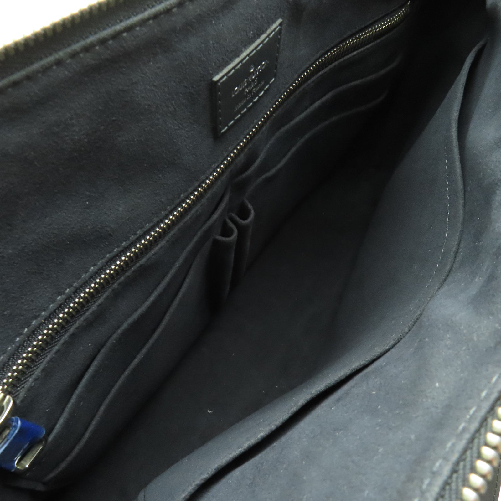 LOUIS VUITTON Damier Cobalt Greenwich銀扣手挽肩背兩用袋深藍色