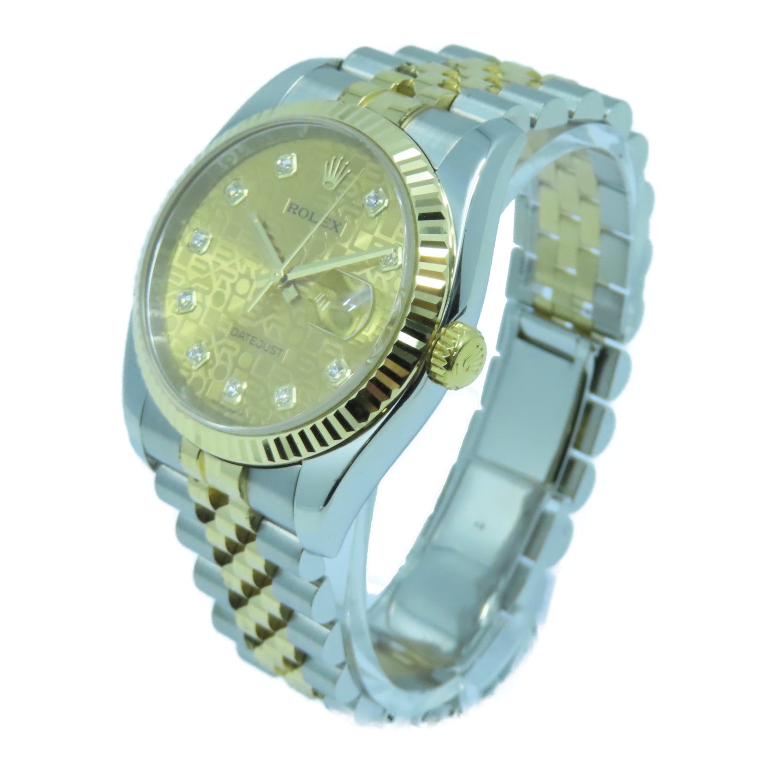 ROLEX 18K黃金Datejust 36mm不鏽鋼手錶自動機芯金色