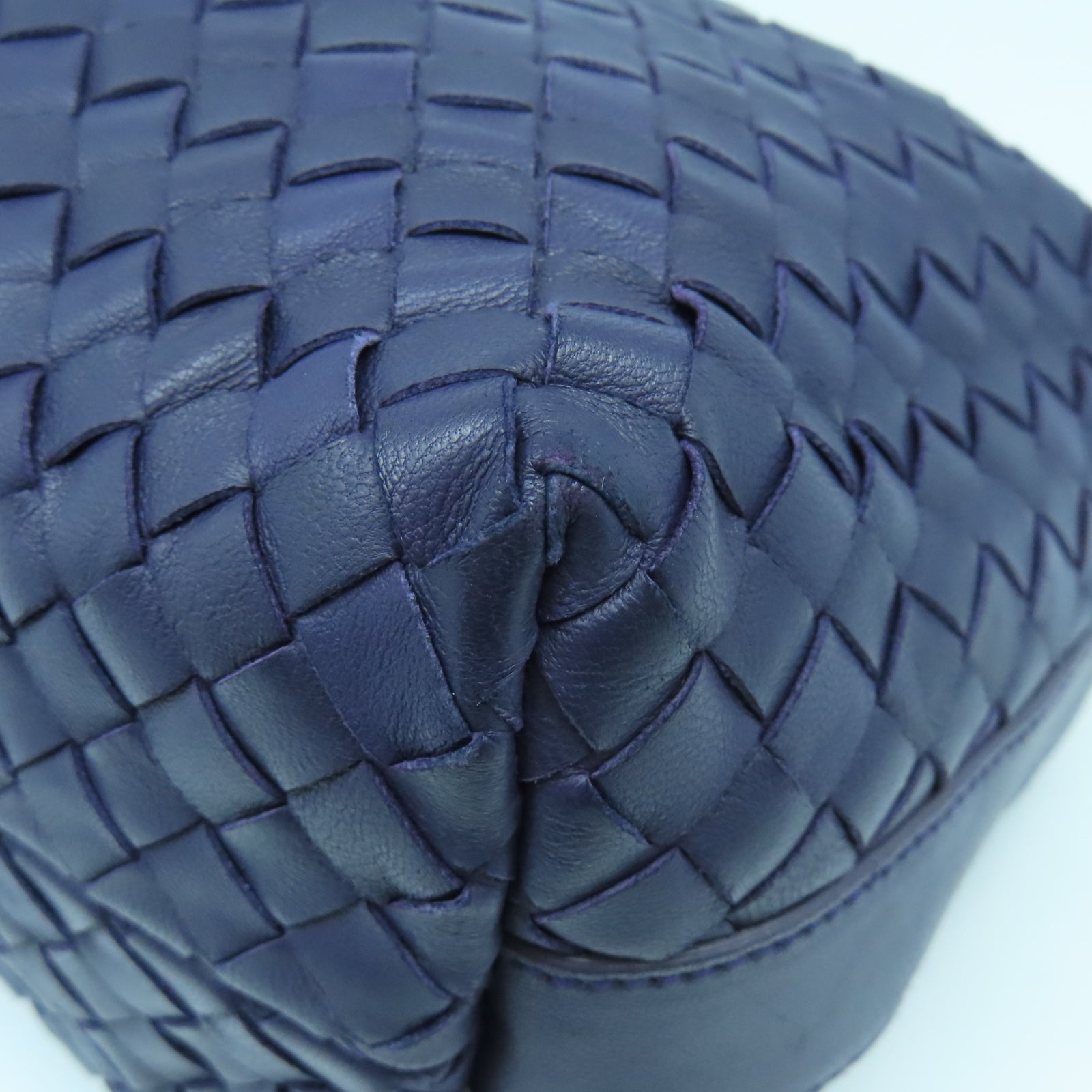 BOTTEGA VENETA 織紋皮革Hand Bag金扣手挽袋紫色