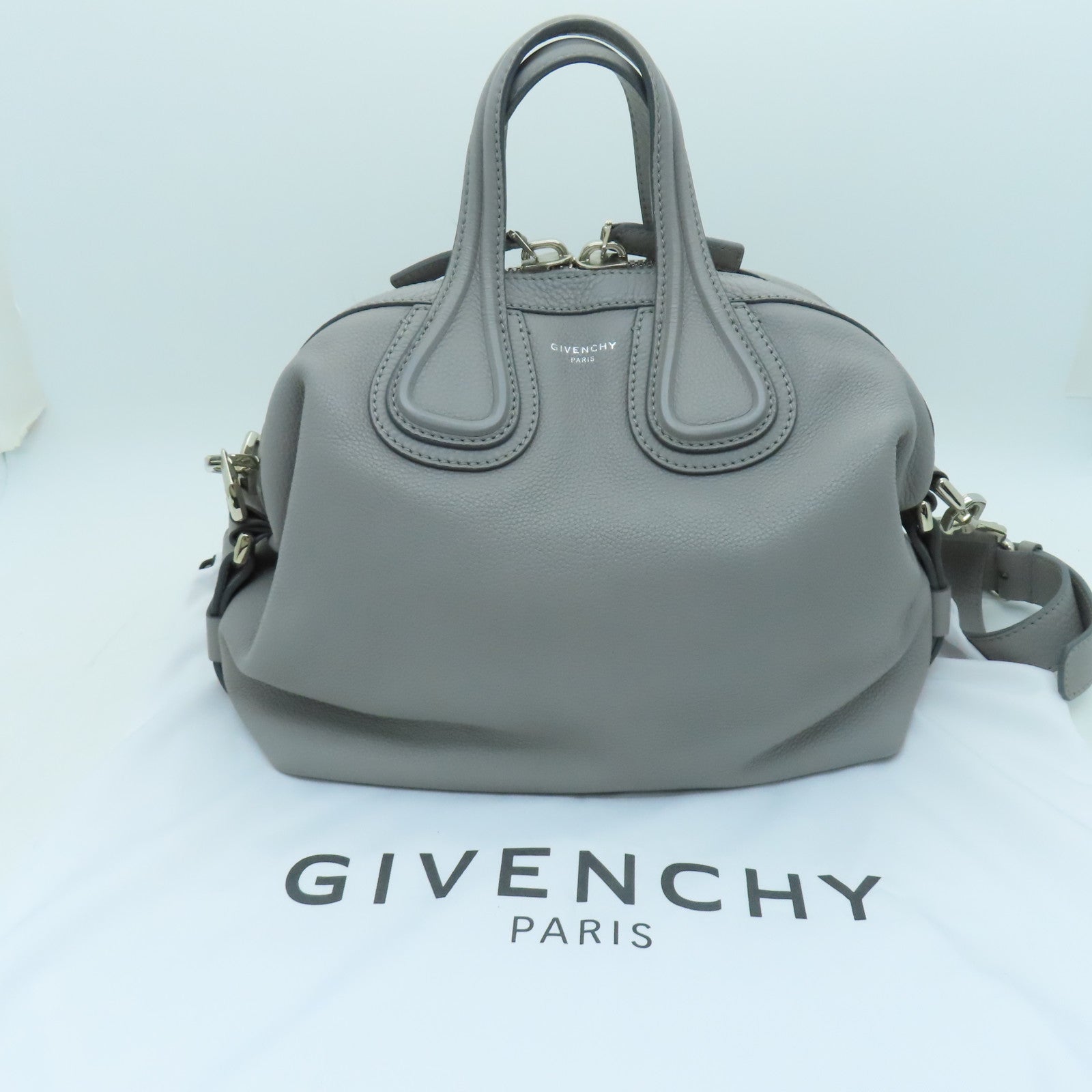 GIVENCHY 牛皮皮革2 Way Bag手挽肩背兩用袋灰色