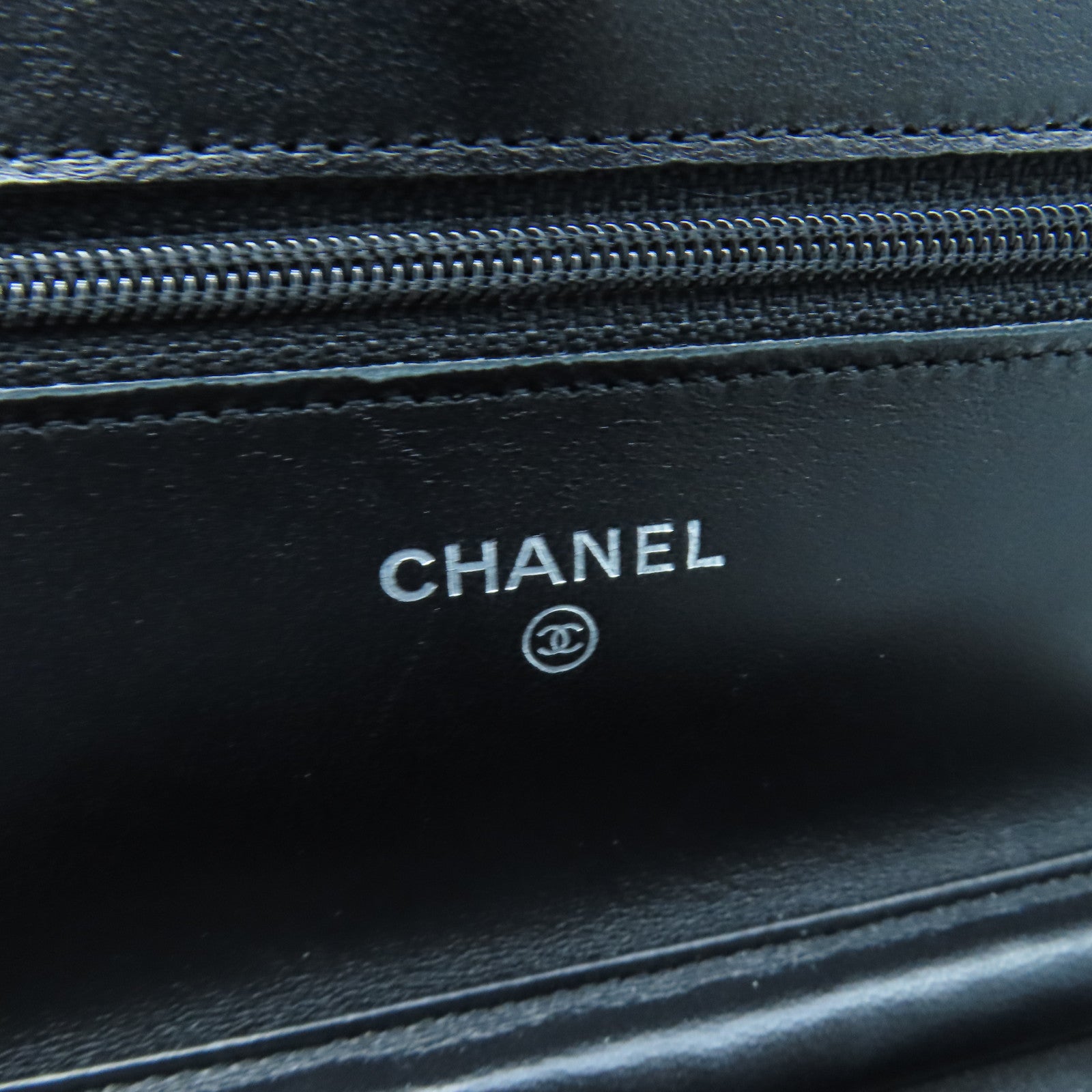 CHANEL Rhombus Sheepskin Leather Wallet On Chain Silver Buckle Wallet Shoulder Bag Black