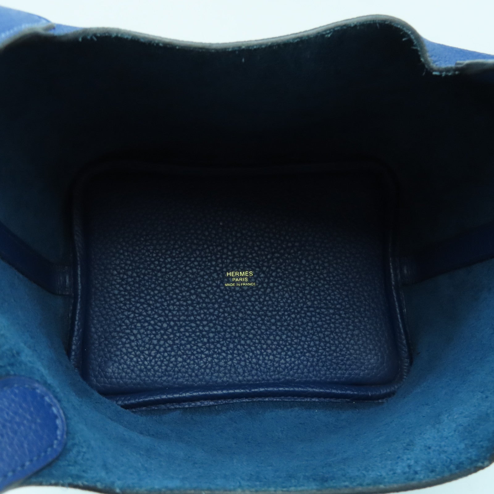 HERMES Clemence皮革Picotin PM金扣手挽袋Deep Blue蓝色