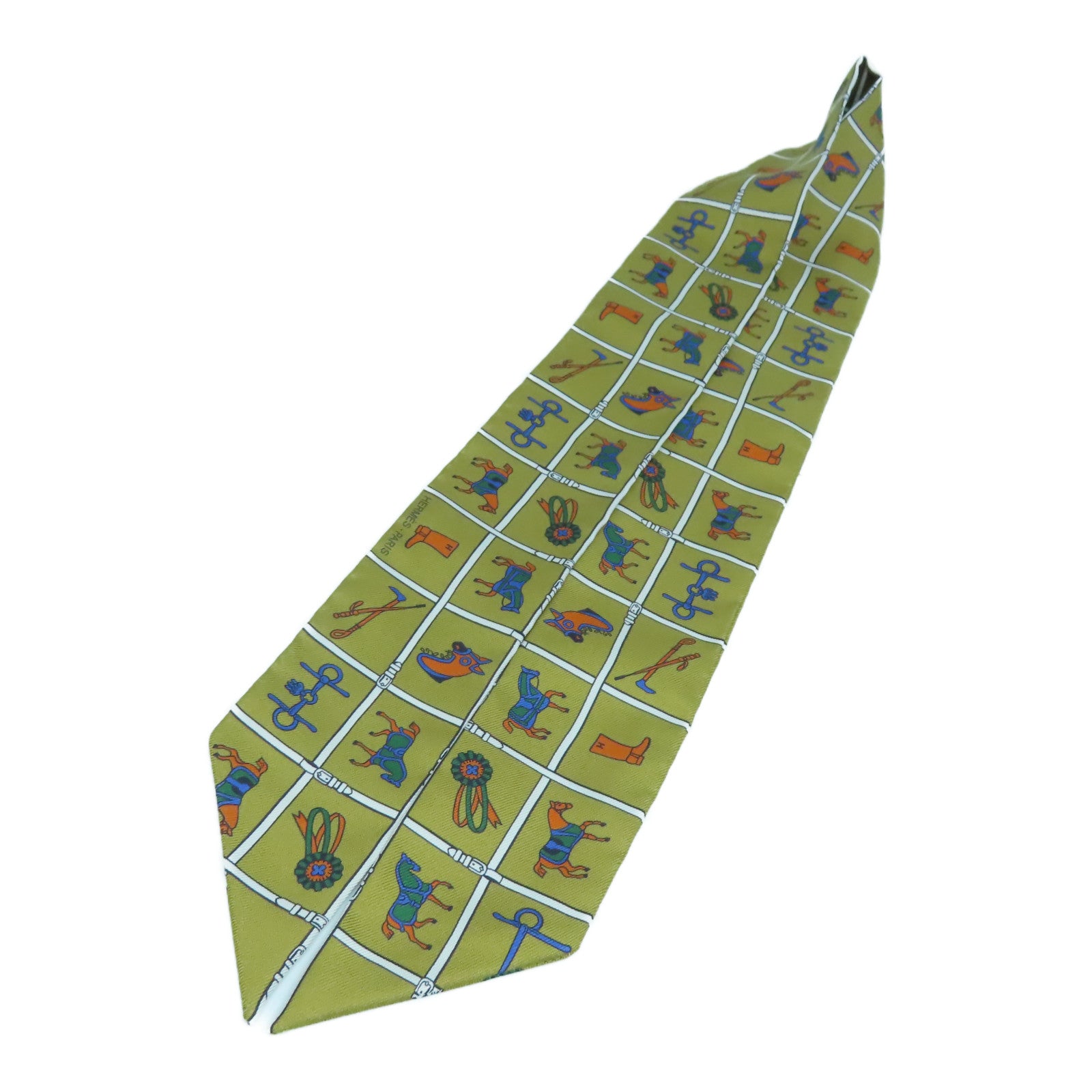 HERMES 絲質Twilly Scarf絲巾色啡色