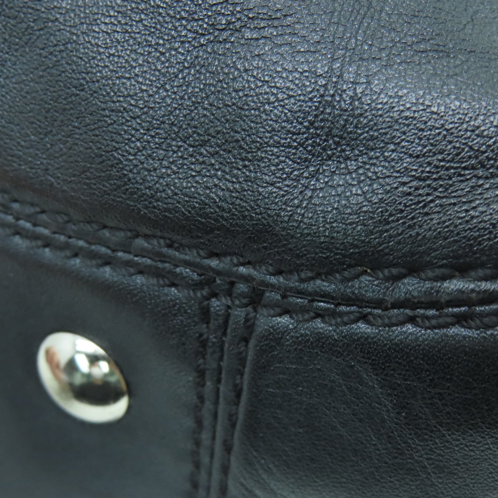 COACH 牛皮皮革Shoulder Bag銀扣肩背袋黑色