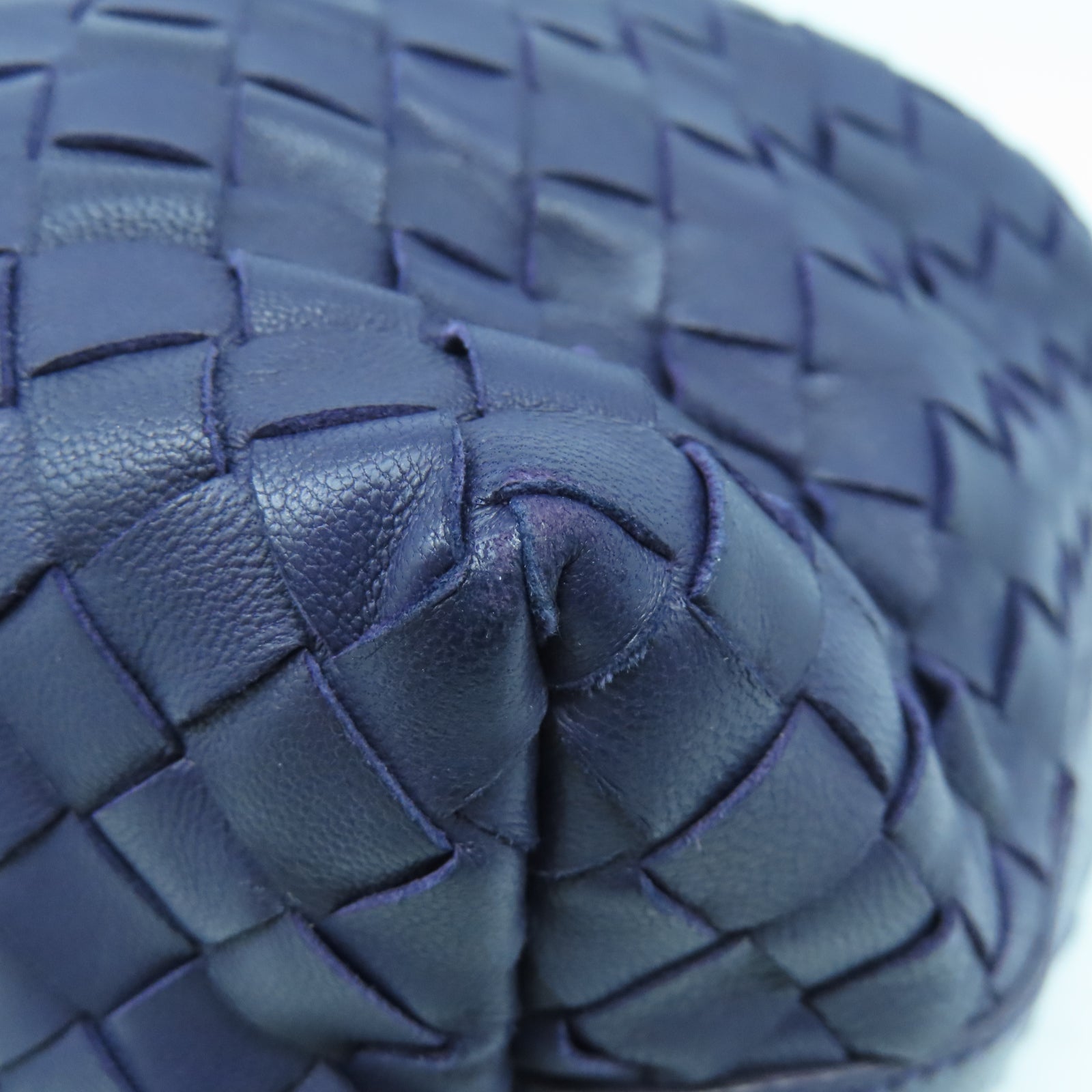 BOTTEGA VENETA 織紋皮革Hand Bag金扣手挽袋紫色