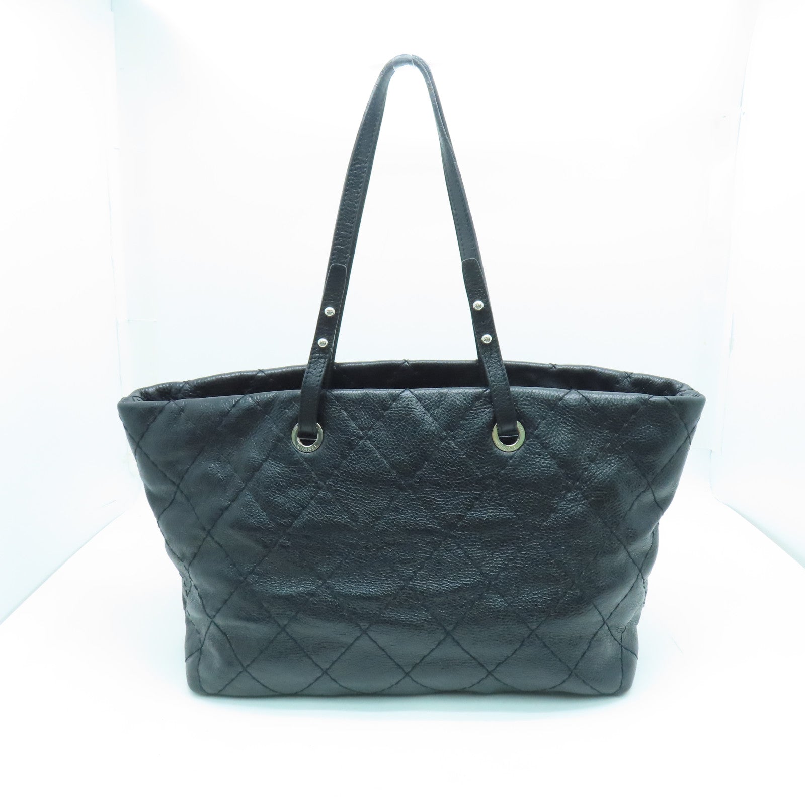 CHANEL 【激減優惠】菱格菱格Shoulder Bag銀扣肩背袋黑色