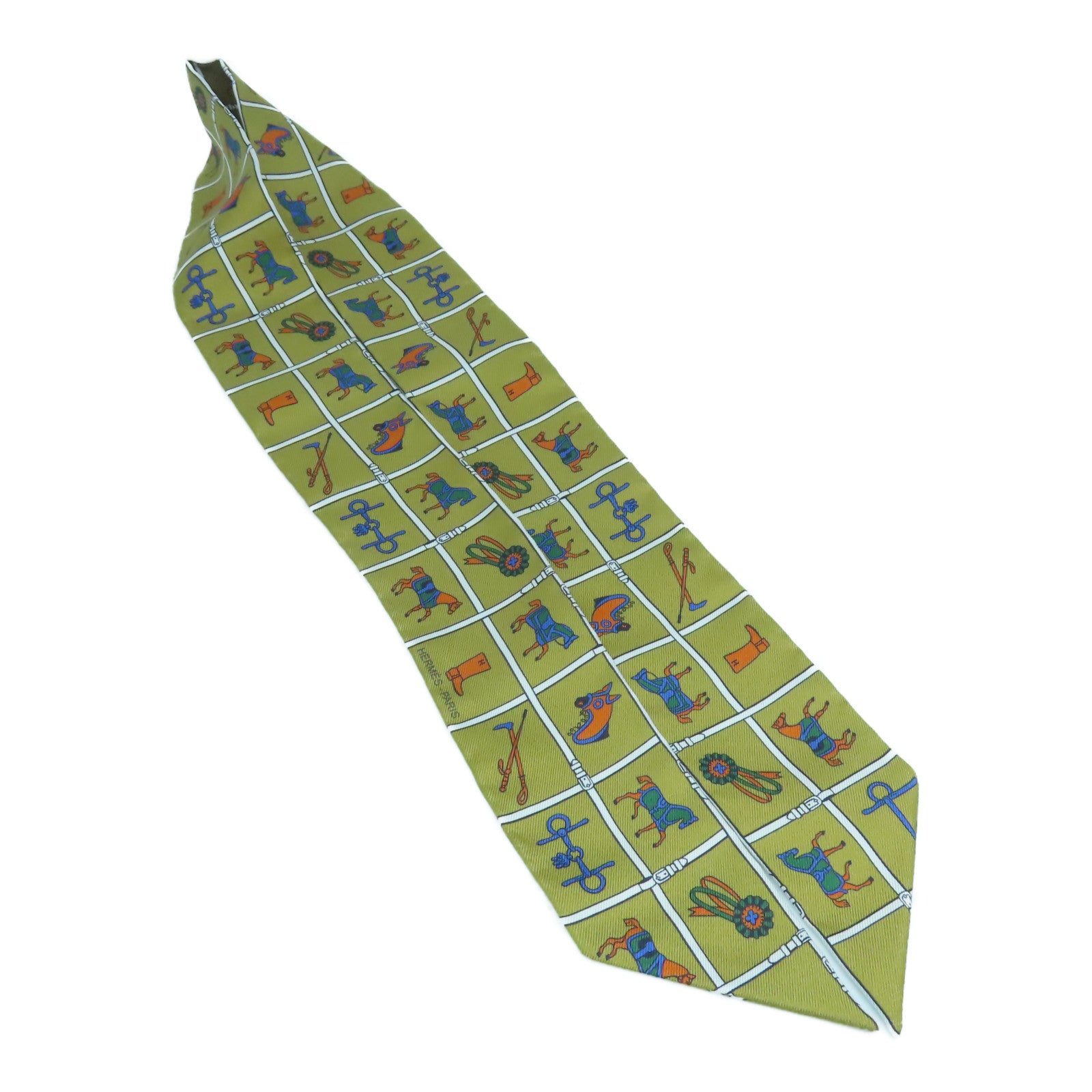 HERMES 絲質Twilly Scarf絲巾色啡色