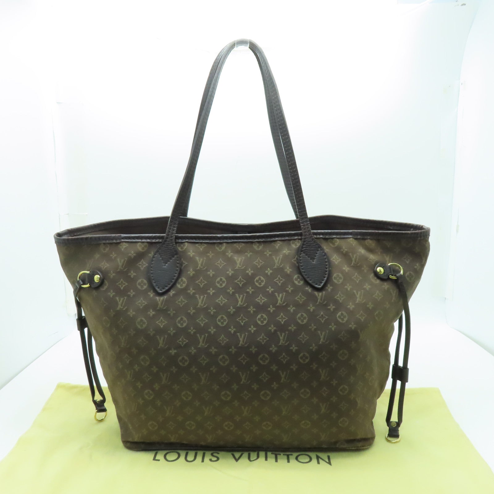 LOUIS VUITTON Monogram Idylle Neverfull MM金扣手挽袋啡色/Fusain