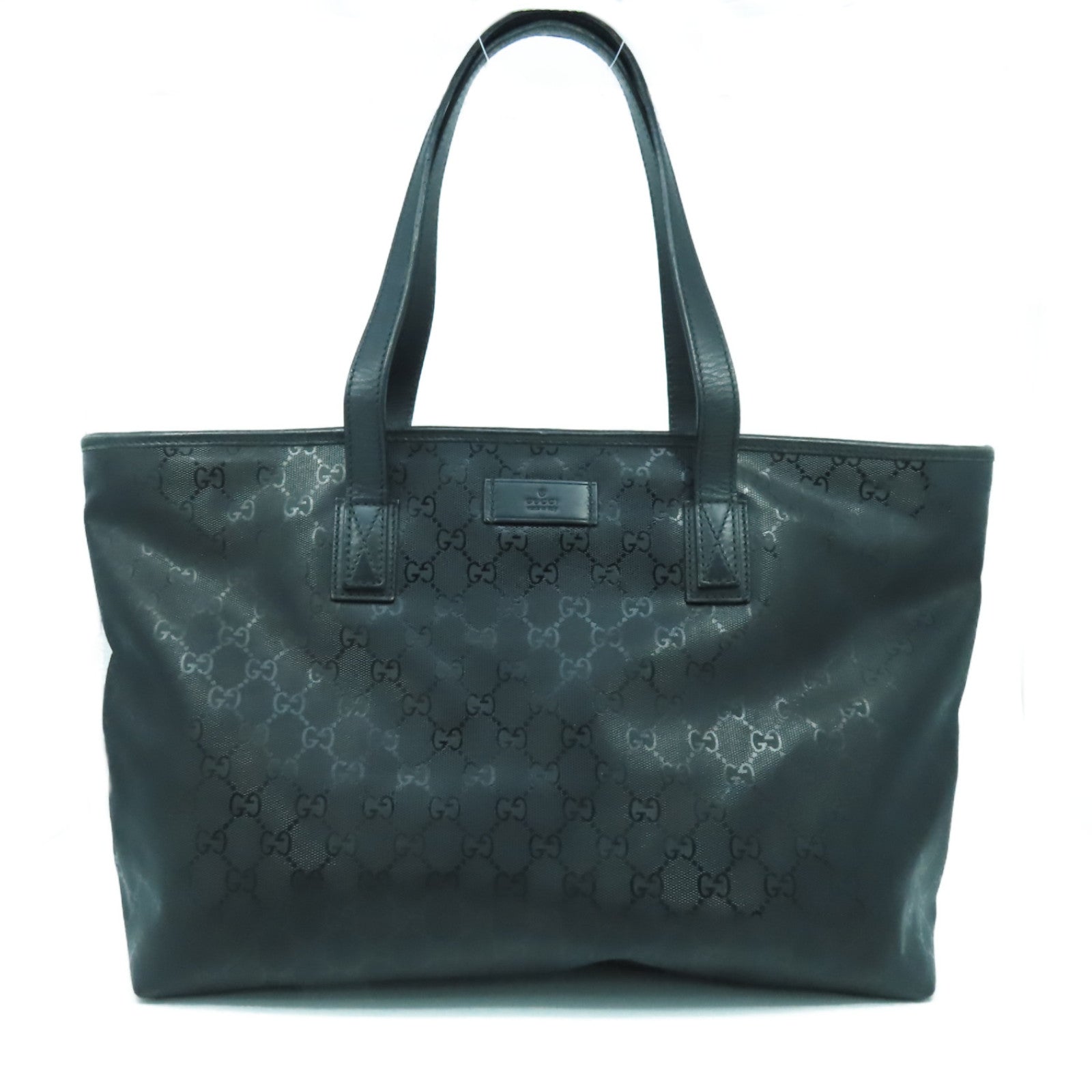 GUCCI 【激減優惠】塗層帆布Tote Bag金扣肩背袋黑色