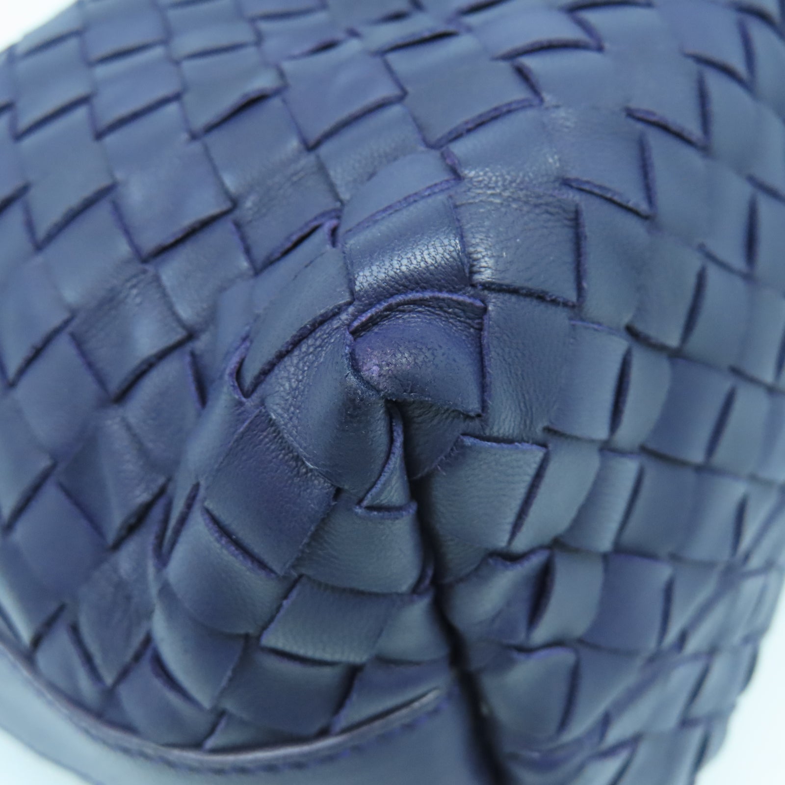 BOTTEGA VENETA 織紋皮革Hand Bag金扣手挽袋紫色
