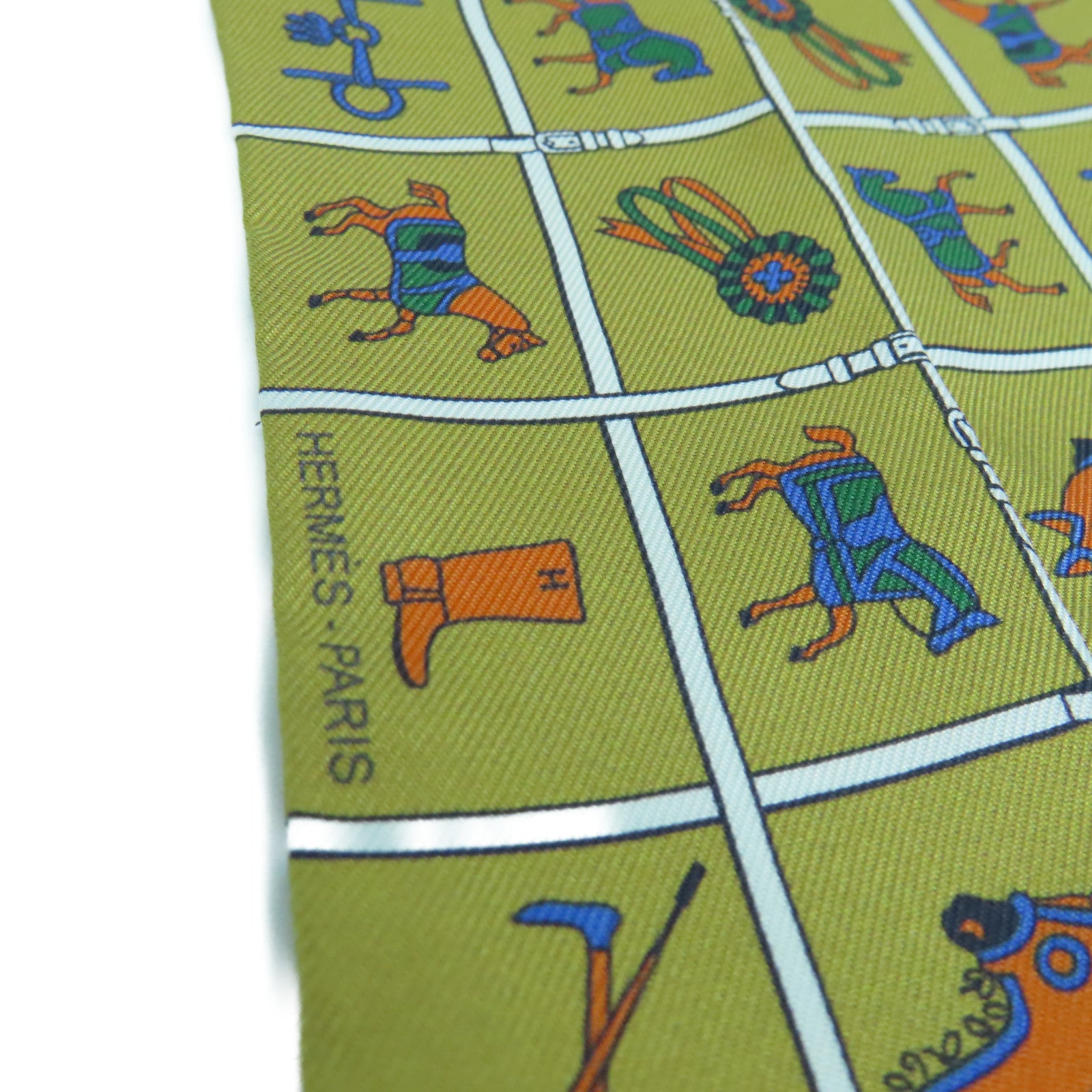 HERMES 絲質Twilly Scarf絲巾色啡色