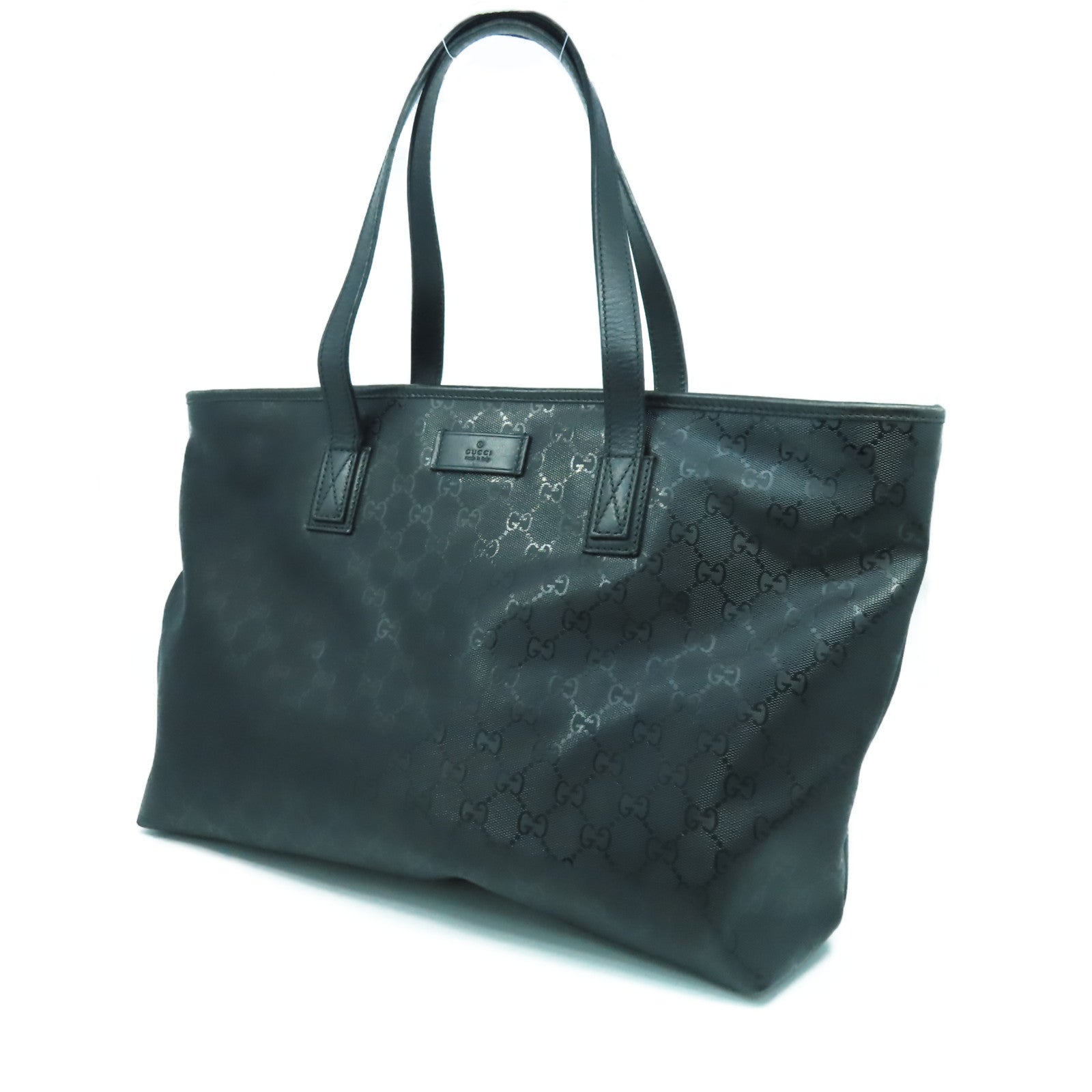 GUCCI 【激減優惠】塗層帆布Tote Bag金扣肩背袋黑色