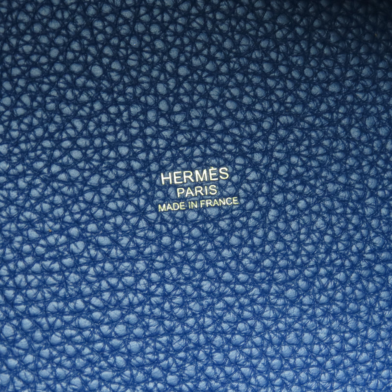 HERMES Clemence皮革Picotin PM金扣手挽袋Deep Blue蓝色
