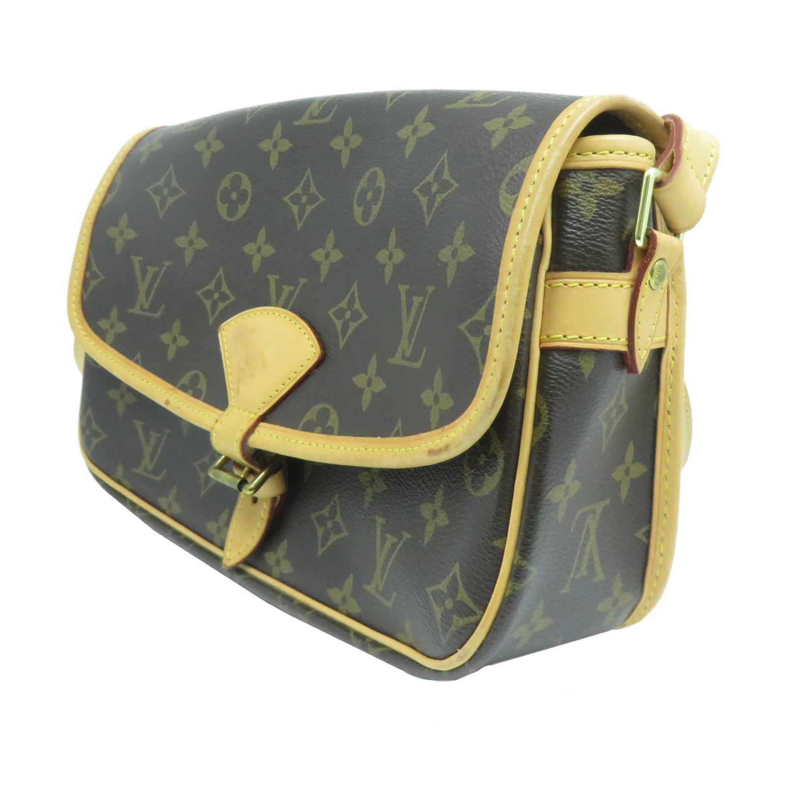 LOUIS VUITTON Monogram Sologne金扣肩背袋啡色