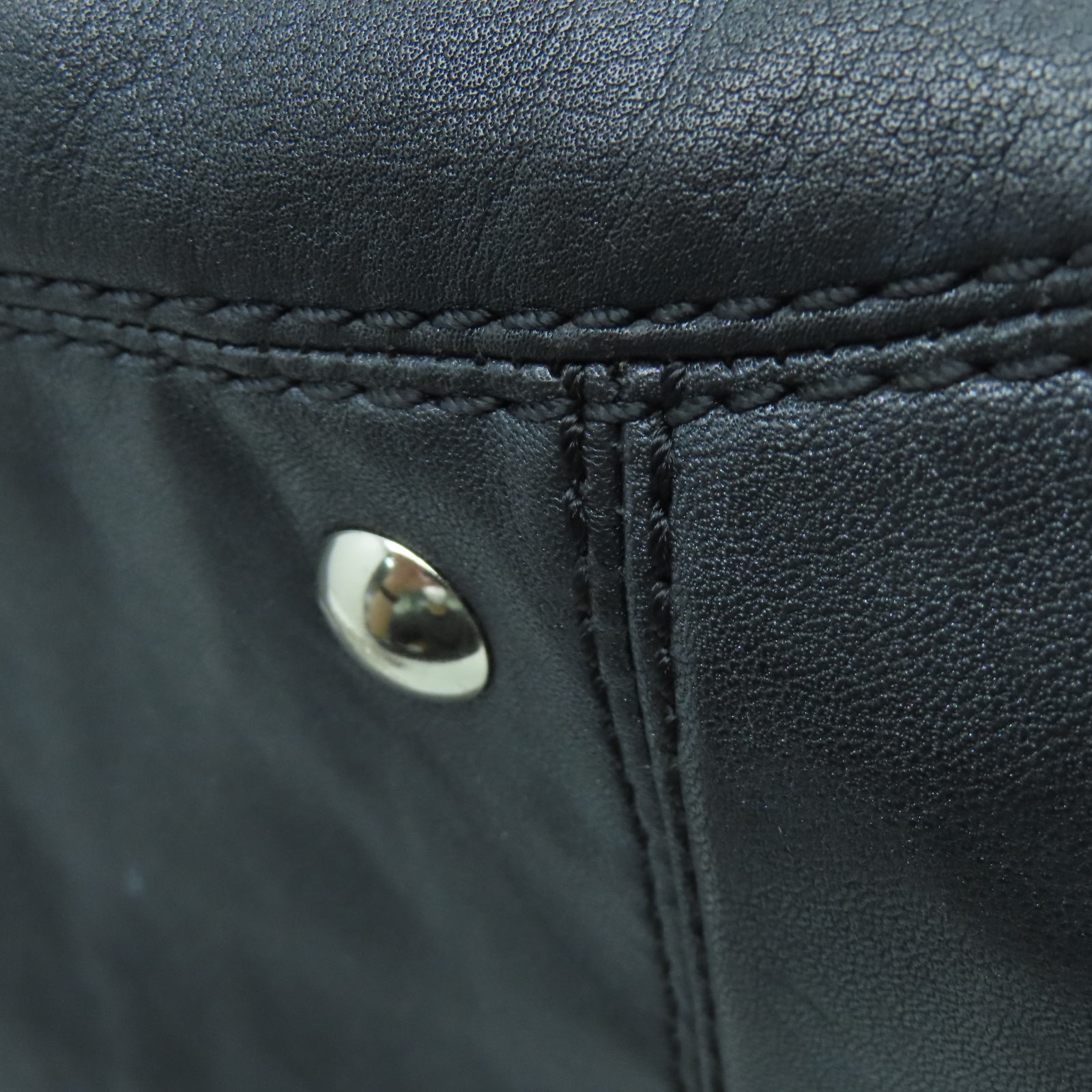 COACH 牛皮皮革Shoulder Bag銀扣肩背袋黑色