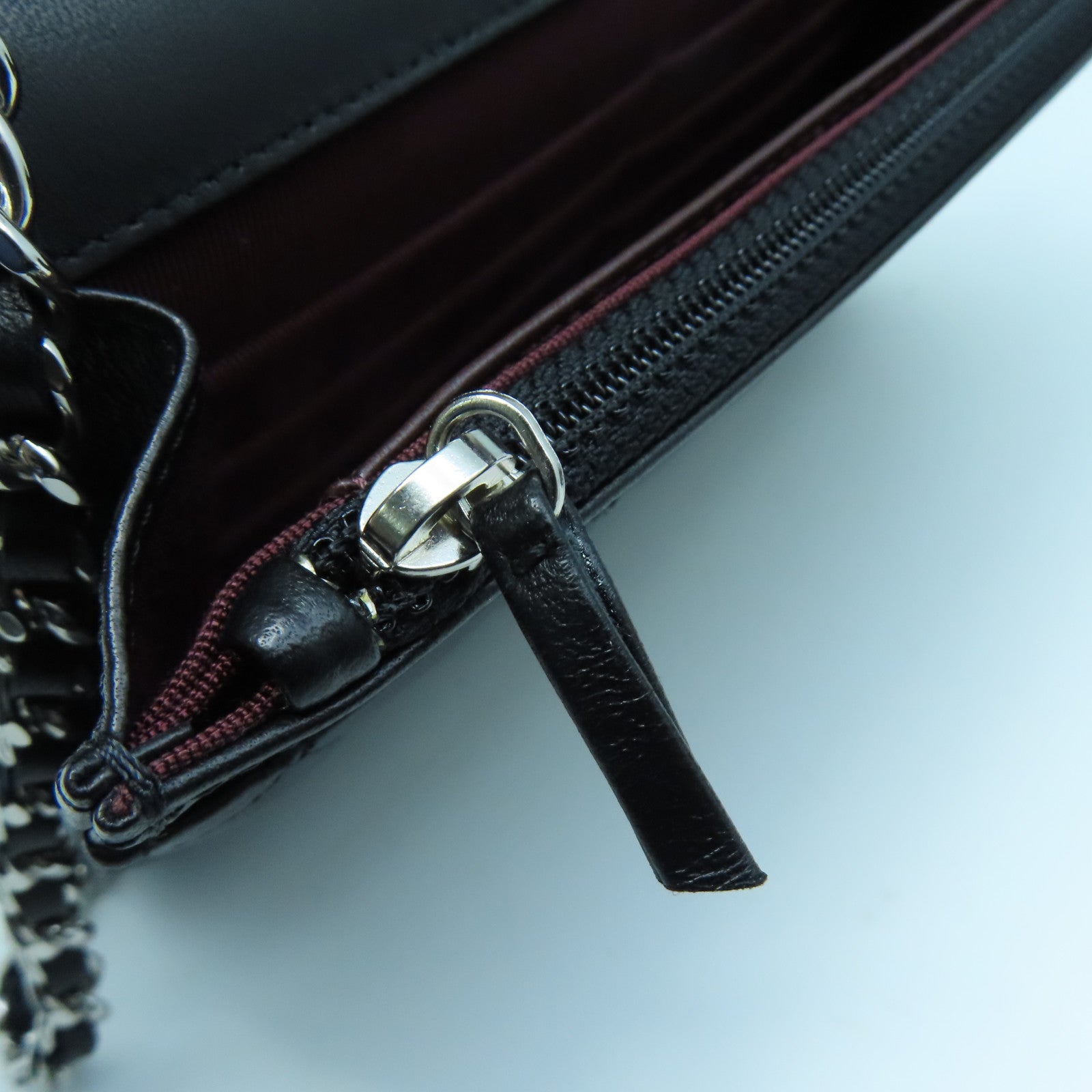 CHANEL Rhombus Sheepskin Leather Wallet On Chain Silver Buckle Wallet Shoulder Bag Black