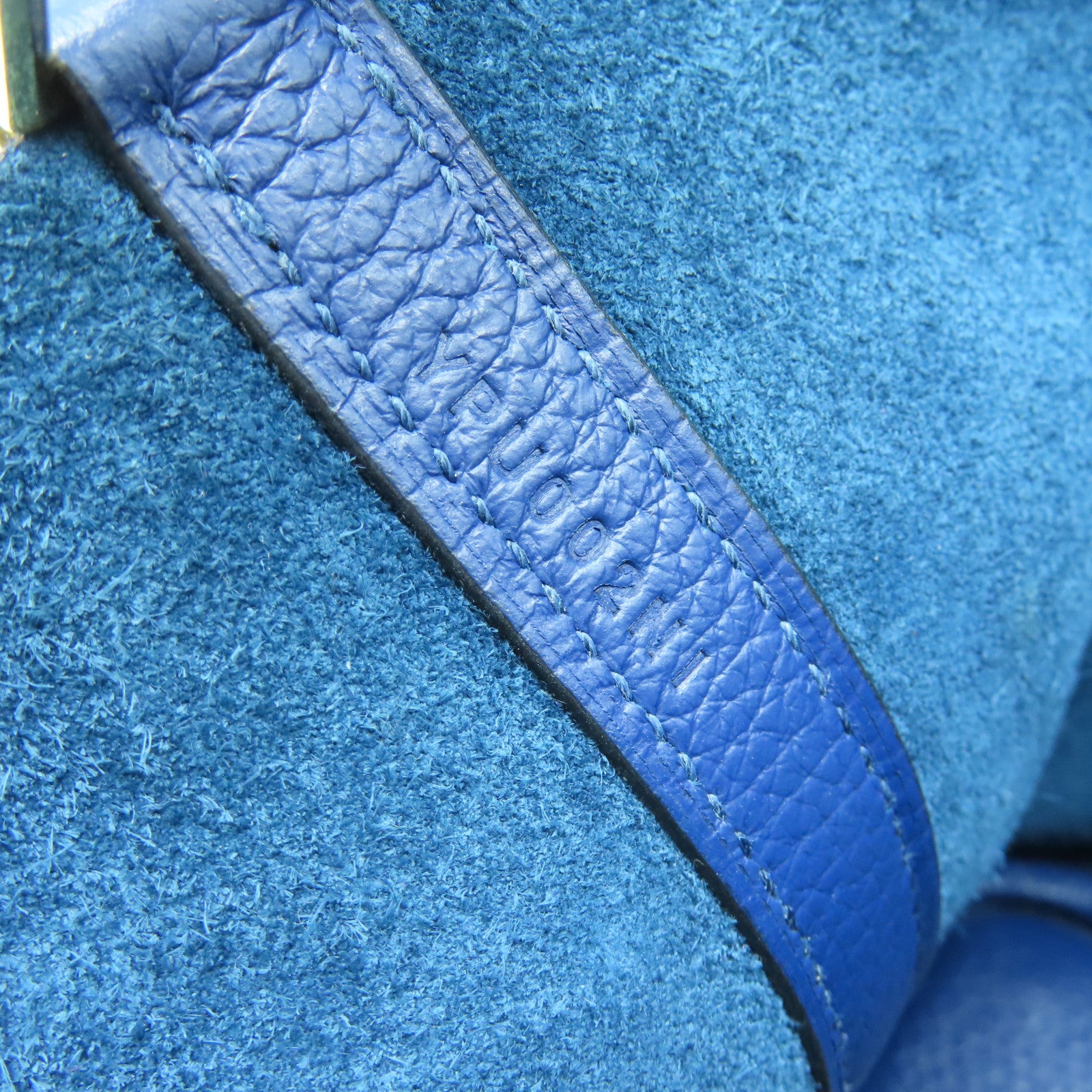 HERMES Clemence皮革Picotin PM金扣手挽袋Deep Blue蓝色