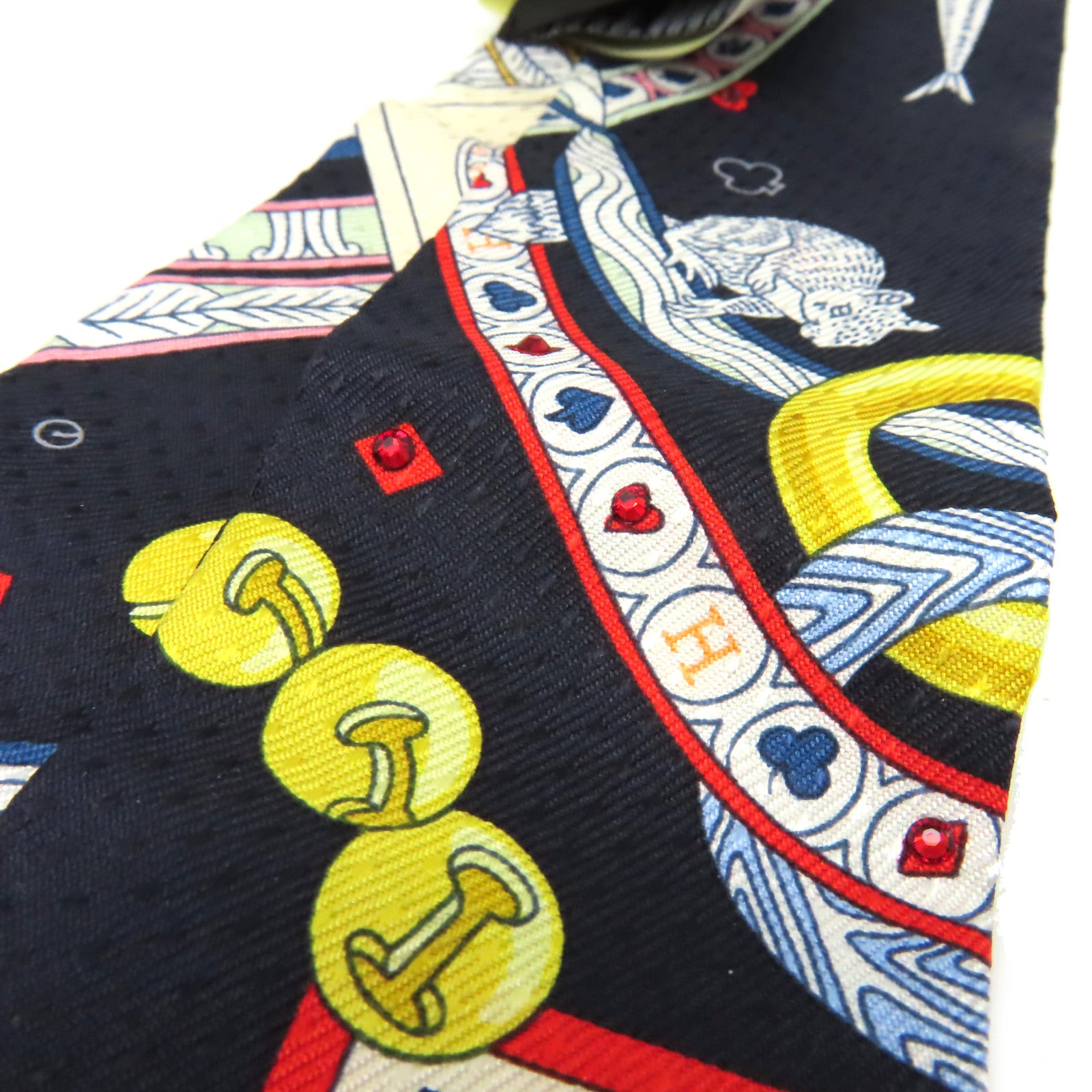 HERMES 【激減優惠】絲質Twilly Scarf絲巾深藍色/彩色