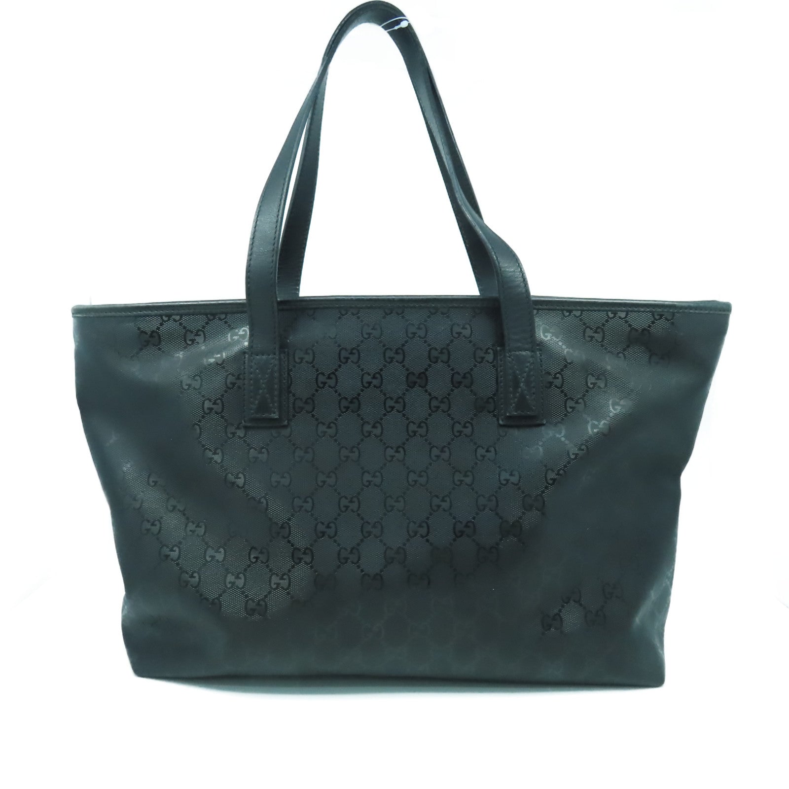 GUCCI 【激減優惠】塗層帆布Tote Bag金扣肩背袋黑色