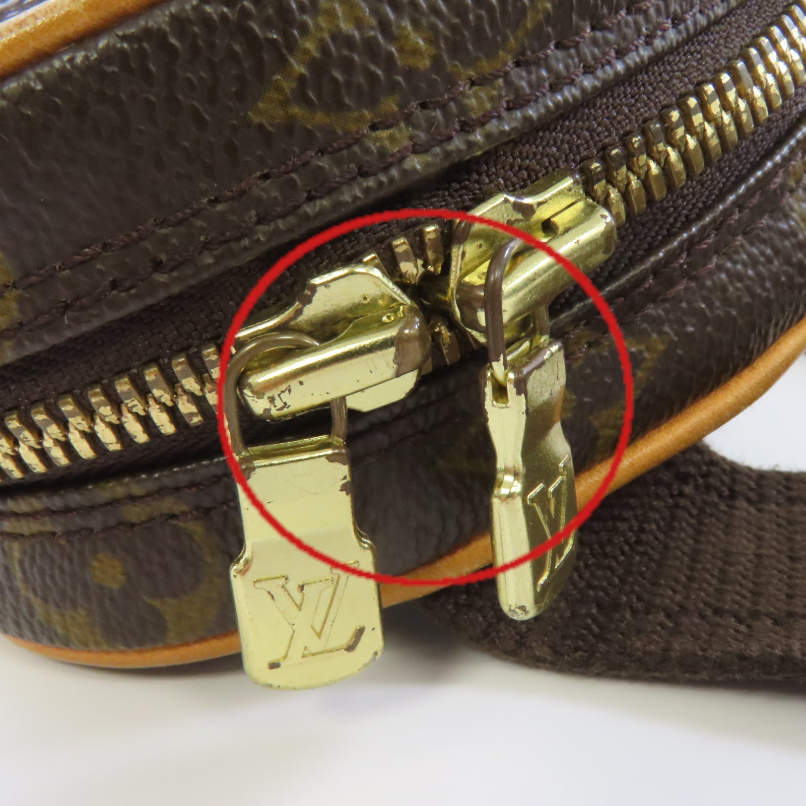 LOUIS VUITTON Monogram Pochette Gange Waist Body Bag金扣腰包啡色