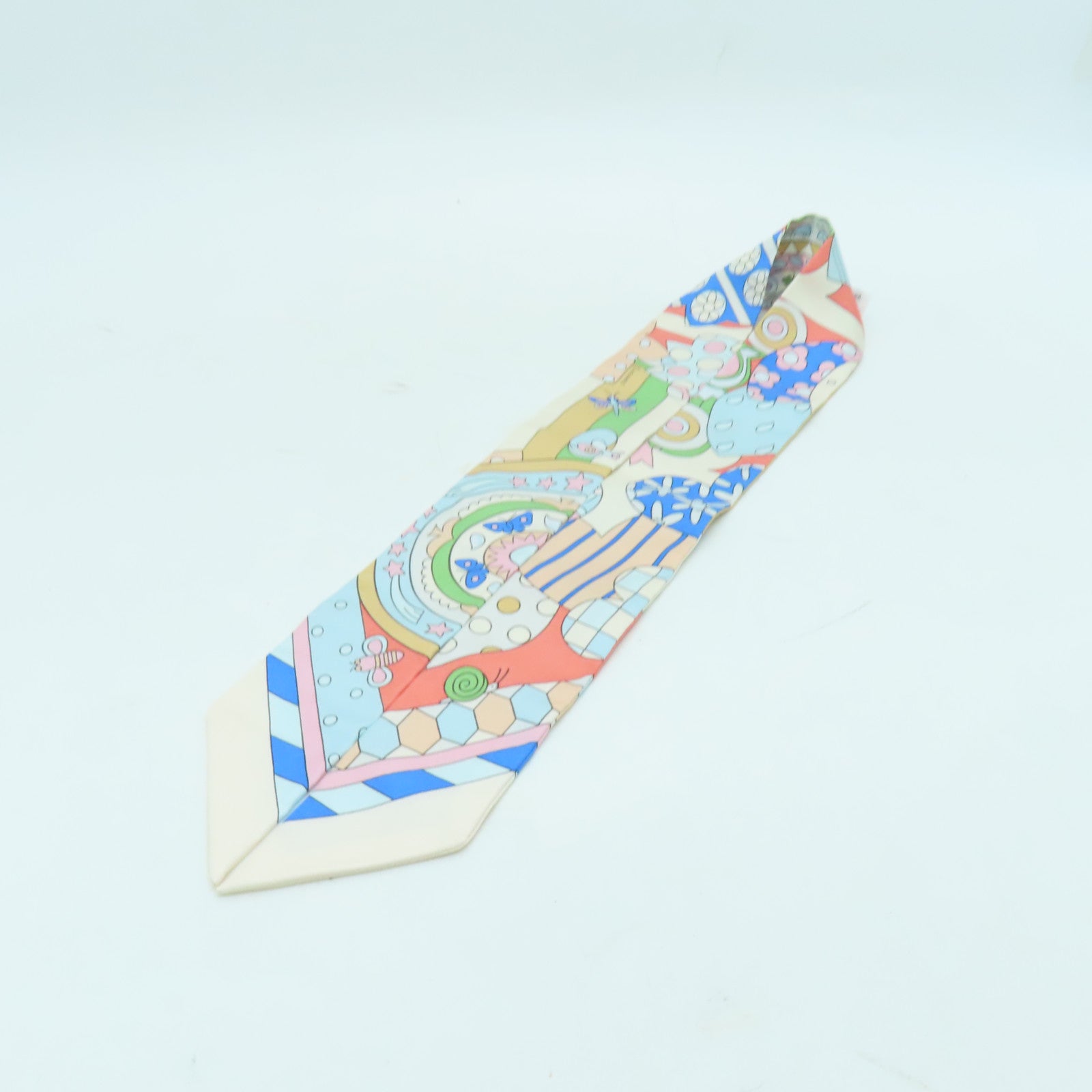 HERMES 絲質Twilly絲巾彩色