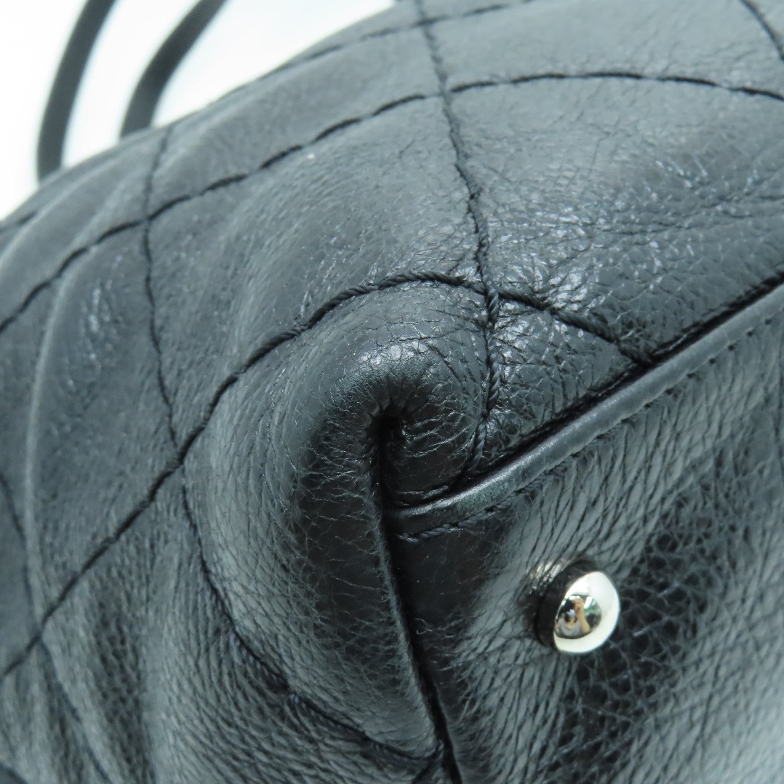 CHANEL 【激減優惠】菱格菱格Shoulder Bag銀扣肩背袋黑色