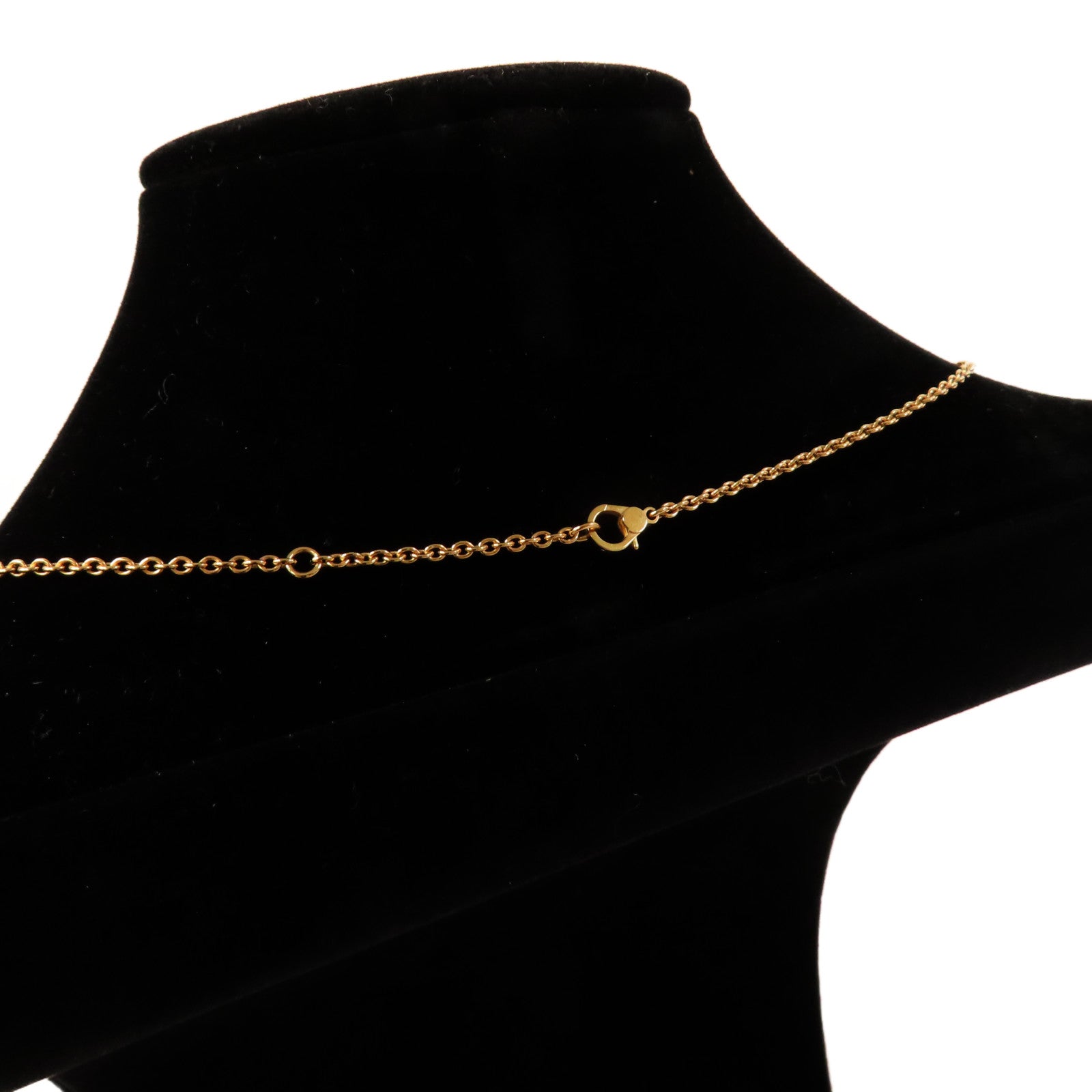 HERMES 18K黃金/黑尖晶石Finesse Lariat Necklace項鍊金色