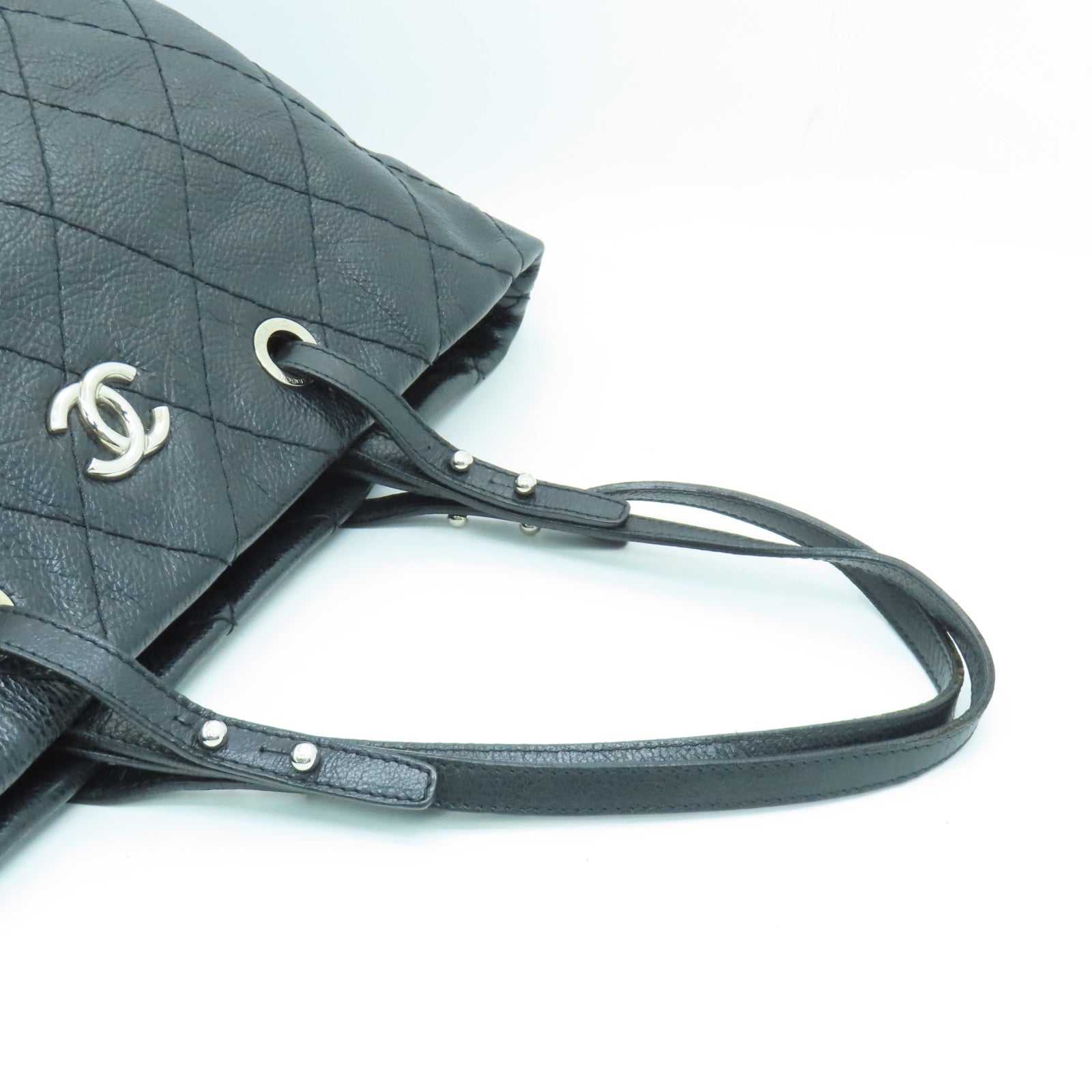 CHANEL 【激減優惠】菱格菱格Shoulder Bag銀扣肩背袋黑色