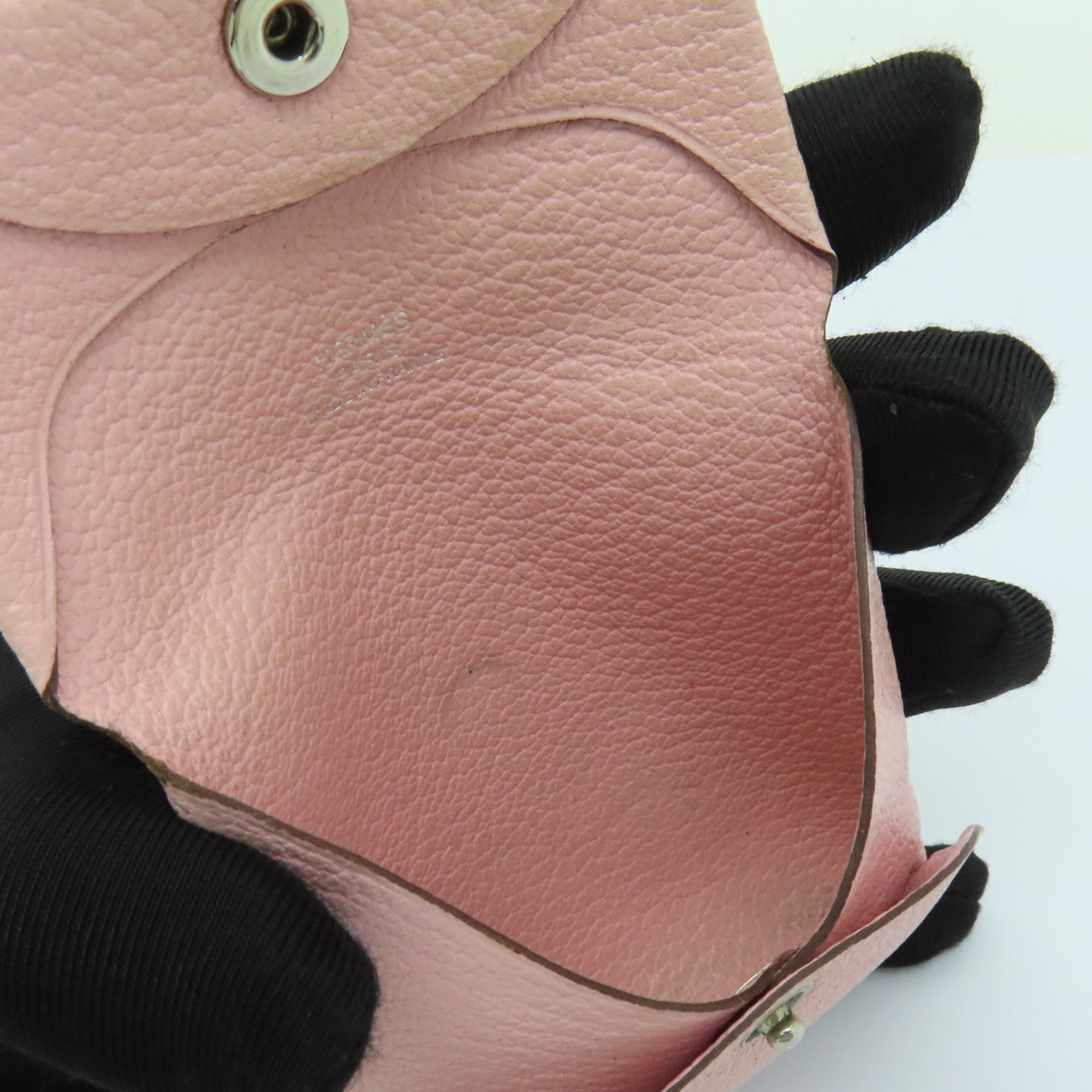 HERMES Chevre皮革Coin Purse零錢包粉紅色