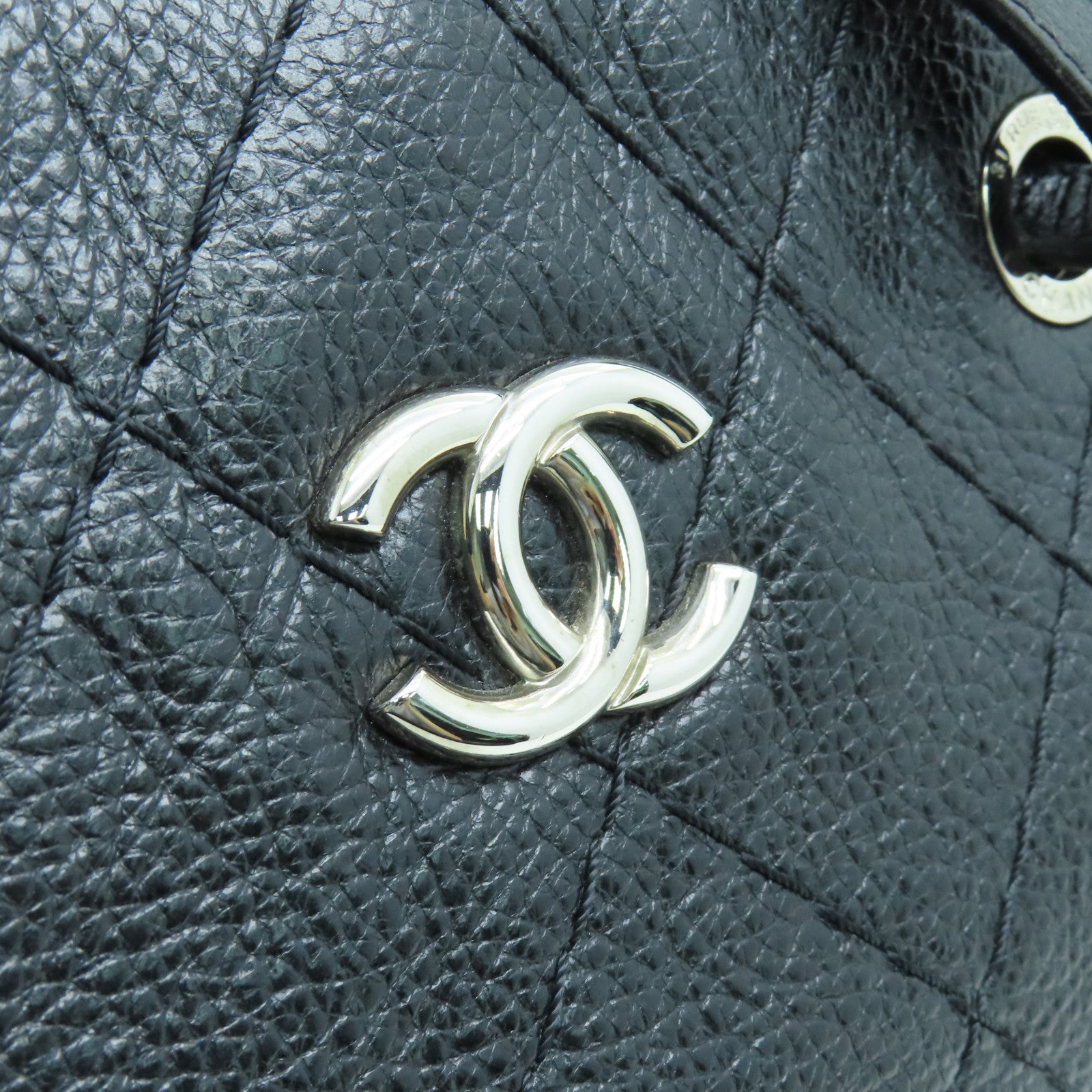 CHANEL 【激減優惠】菱格菱格Shoulder Bag銀扣肩背袋黑色