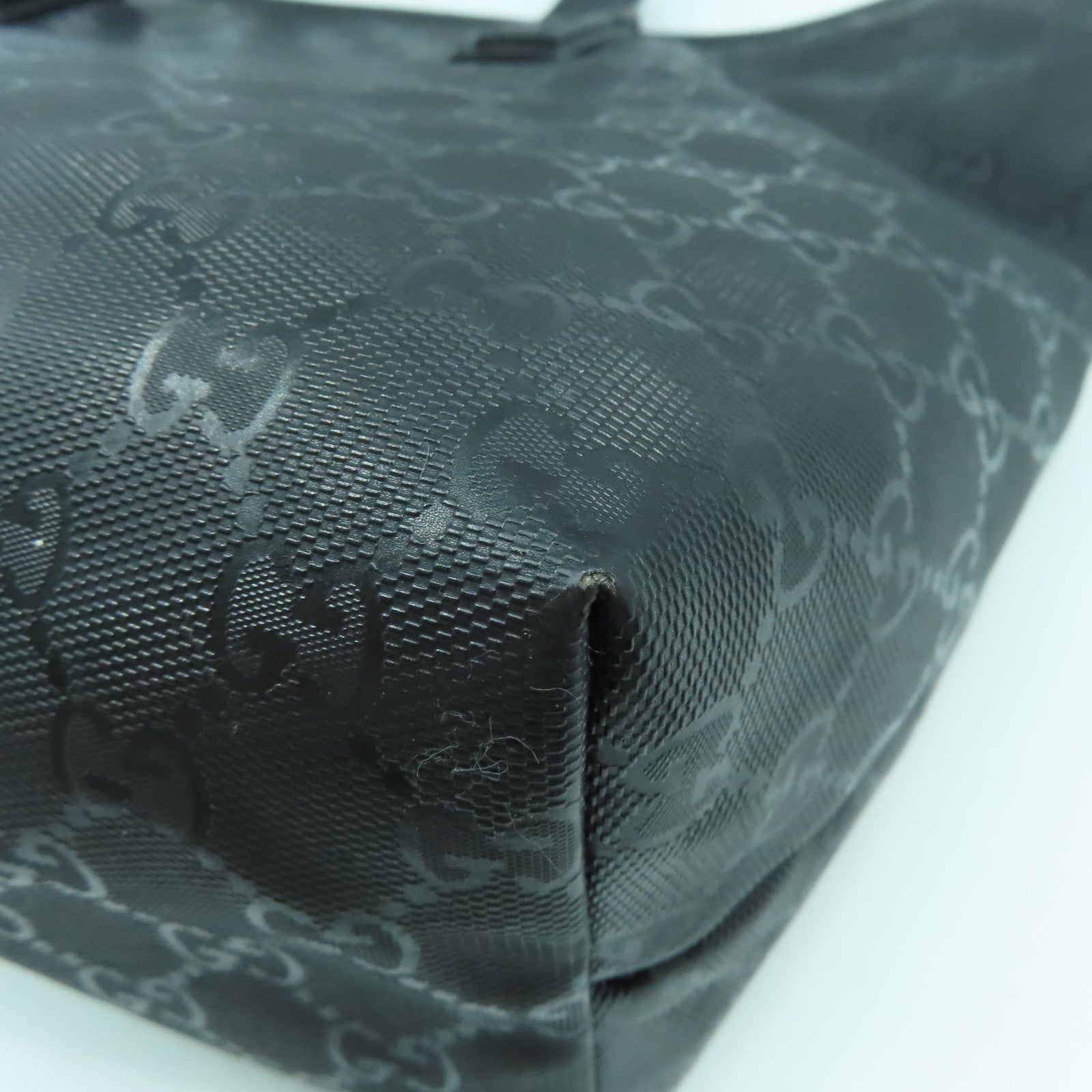 GUCCI 【激減優惠】塗層帆布Tote Bag金扣肩背袋黑色