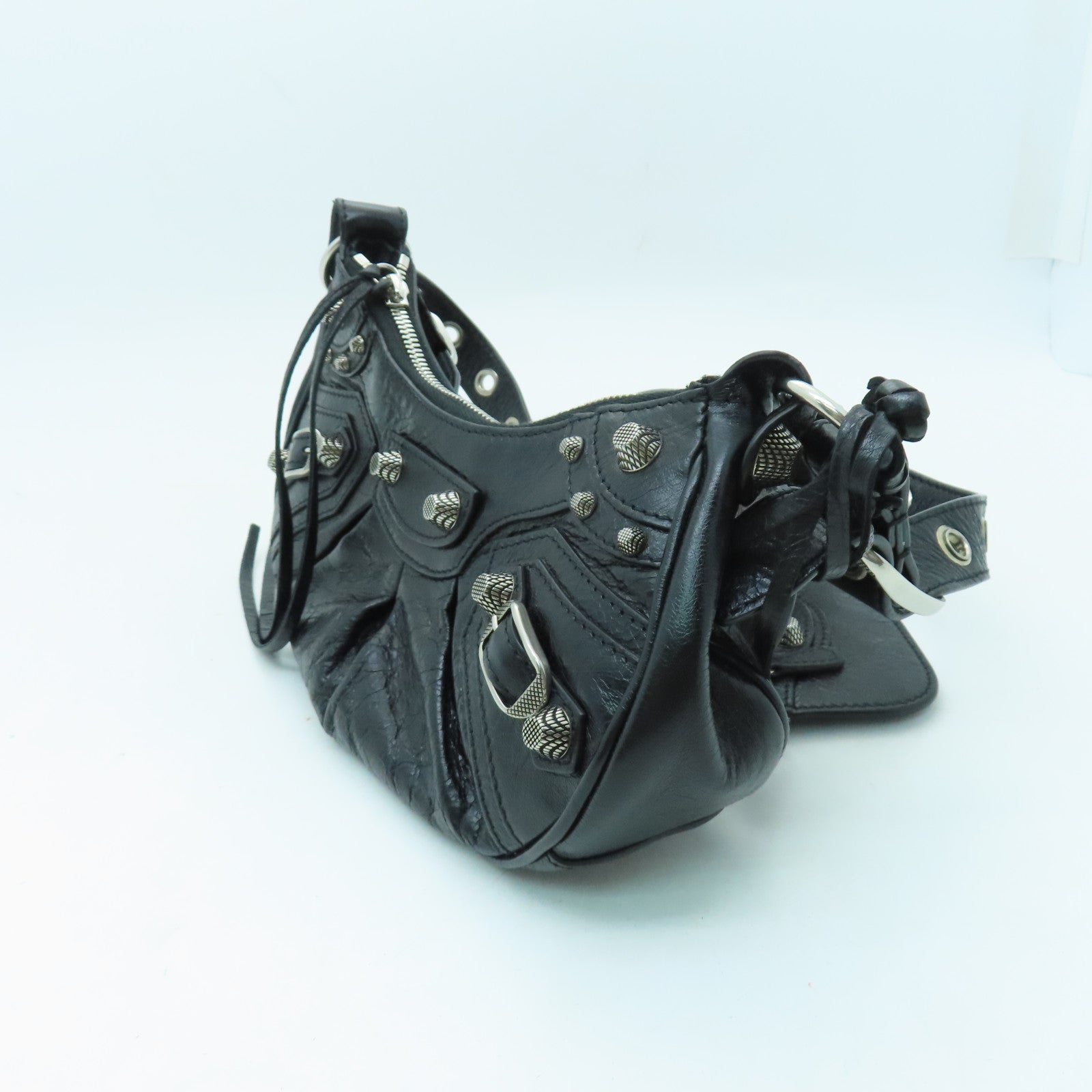 BALENCIAGA 羊皮皮革Le Cagole XS銀扣肩背袋