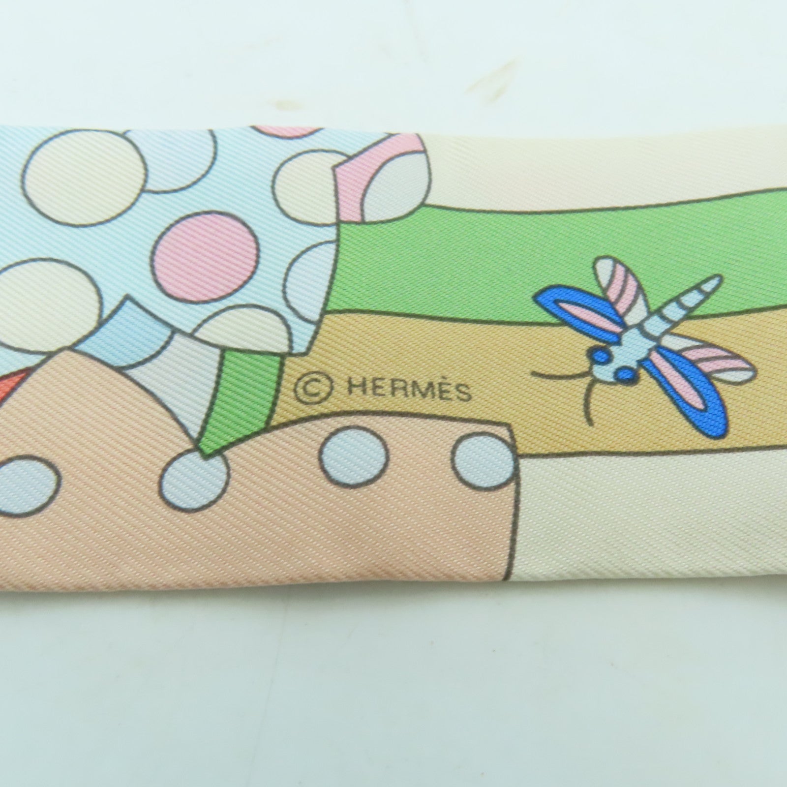 HERMES 絲質Twilly絲巾彩色