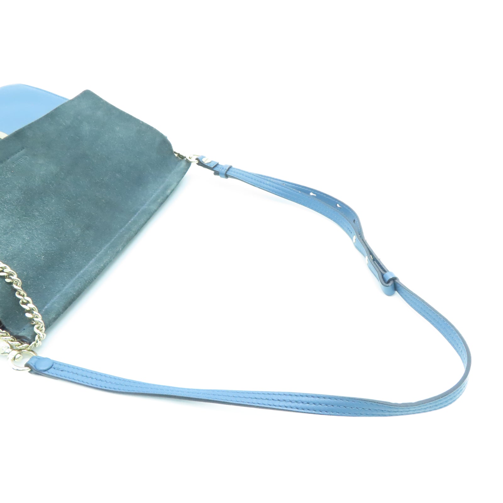 Chloe 【激減優惠】牛皮皮革/麂皮皮革Chain Shoulder金扣鏈帶肩背袋藍色
