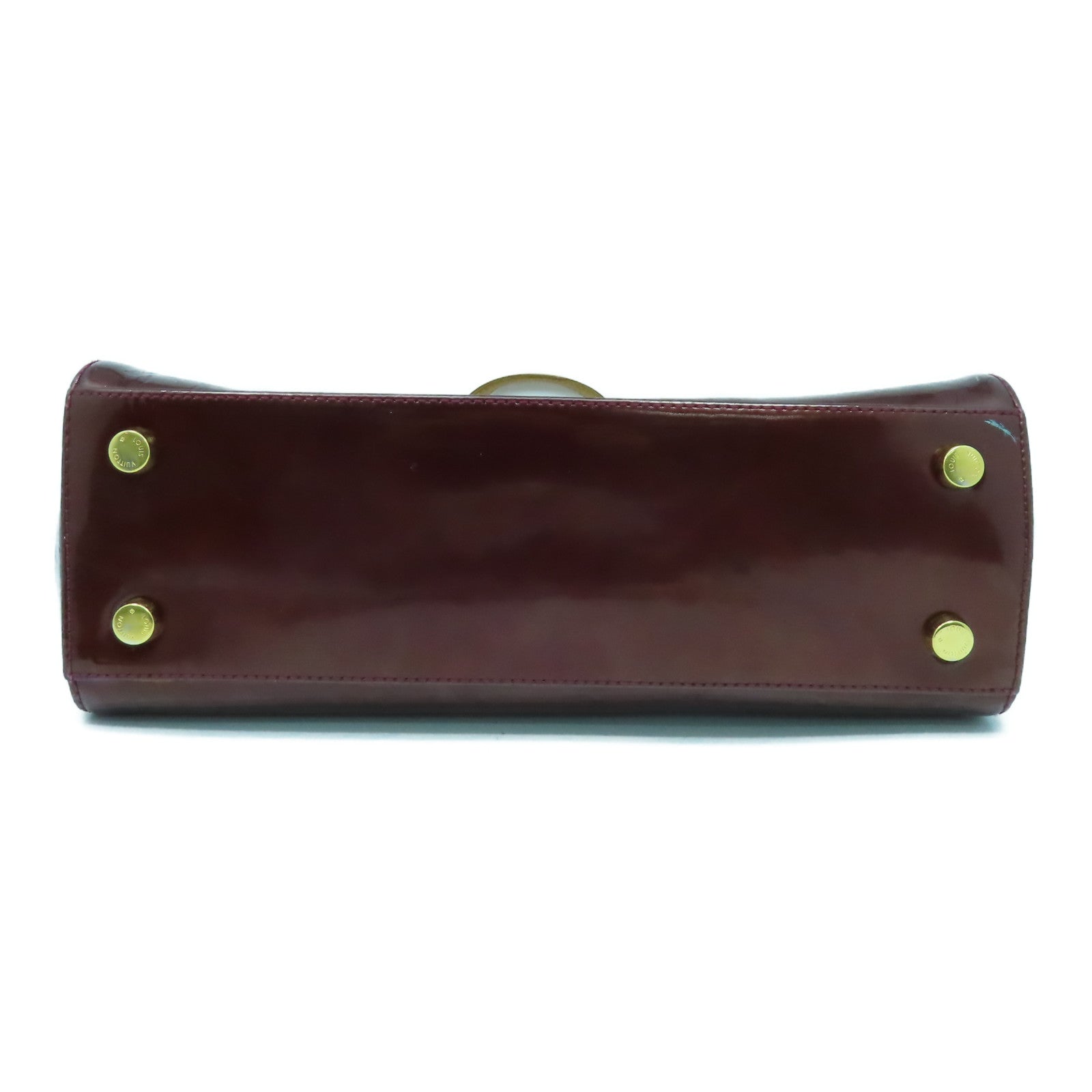 LOUIS VUITTON Monogram Vernis Brera MM金扣手挽肩背兩用袋酒紅色