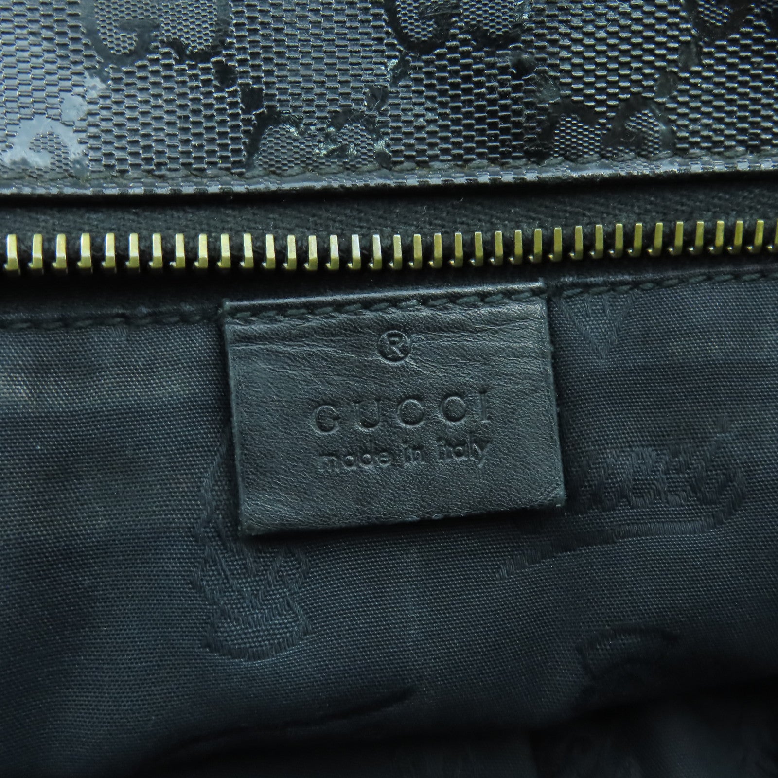 GUCCI 【激減優惠】塗層帆布Tote Bag金扣肩背袋黑色